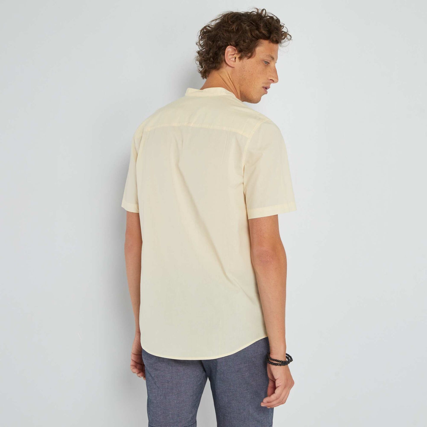 Shirt with mandarin collar YELLOW
