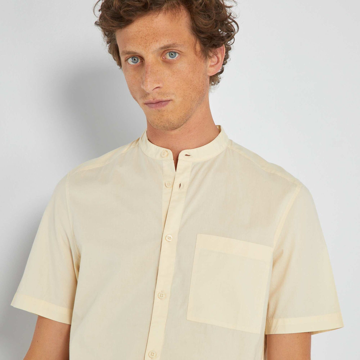 Shirt with mandarin collar YELLOW