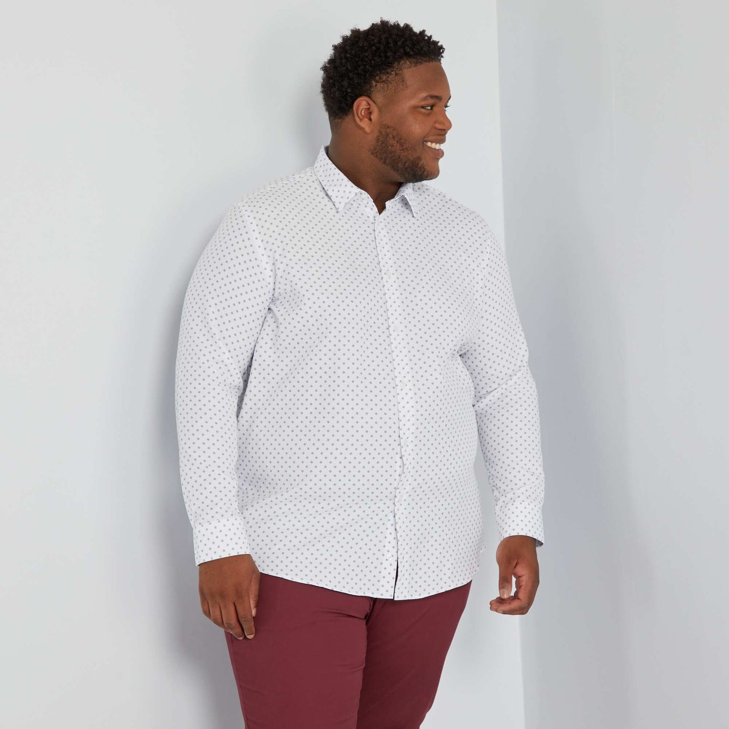 Long-sleeved regular-fit shirt WHITE