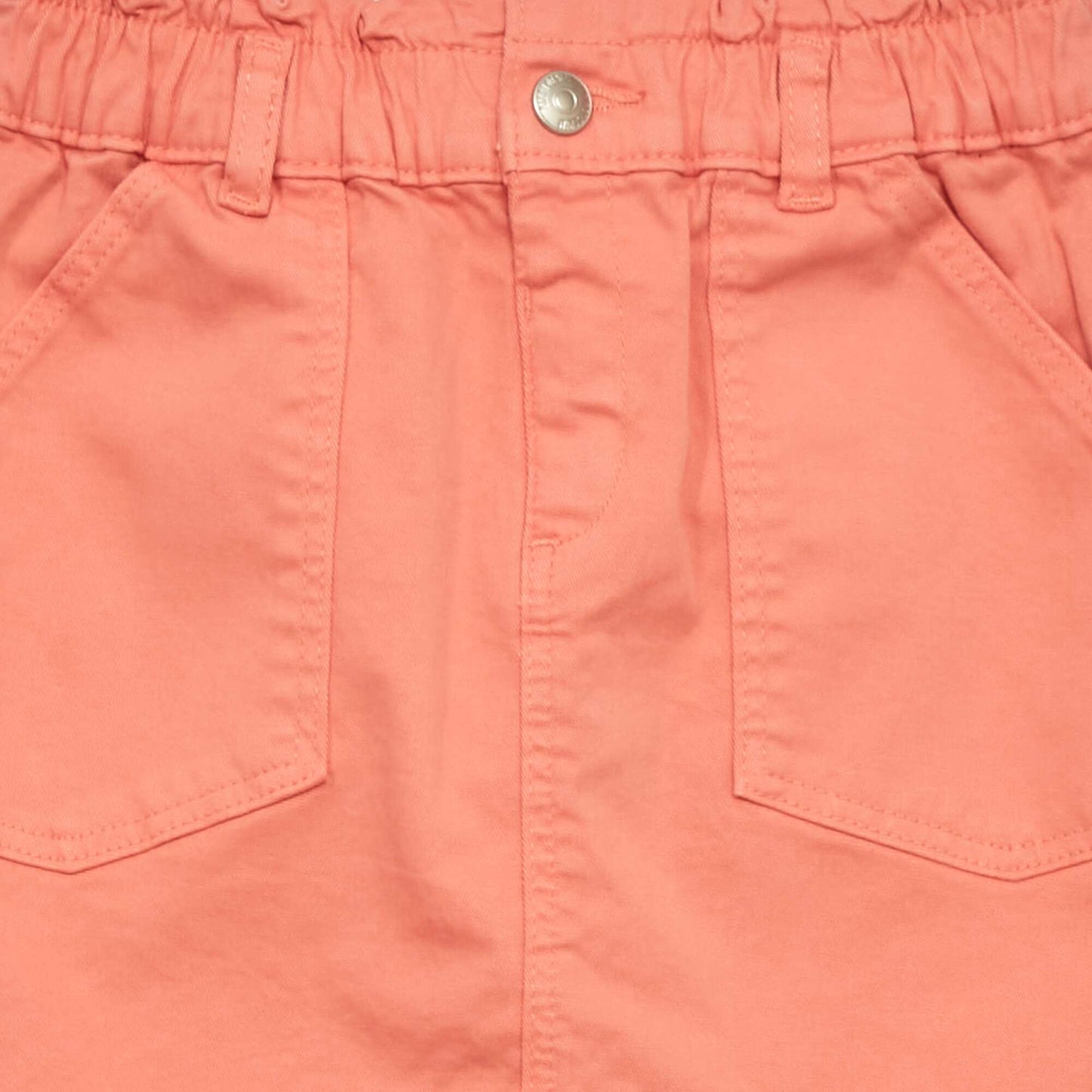 Paperbag denim skirt ORANGE