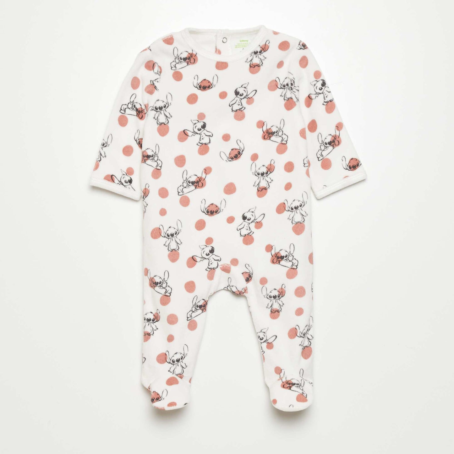 Stitch pack of 1 velour sleepsuit + 1 cotton bodysuit WHITE