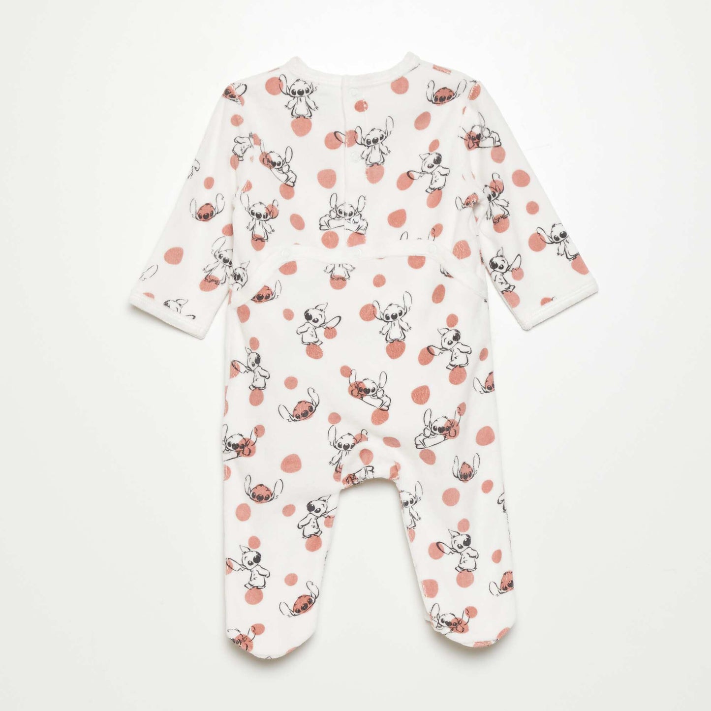 Stitch pack of 1 velour sleepsuit + 1 cotton bodysuit WHITE