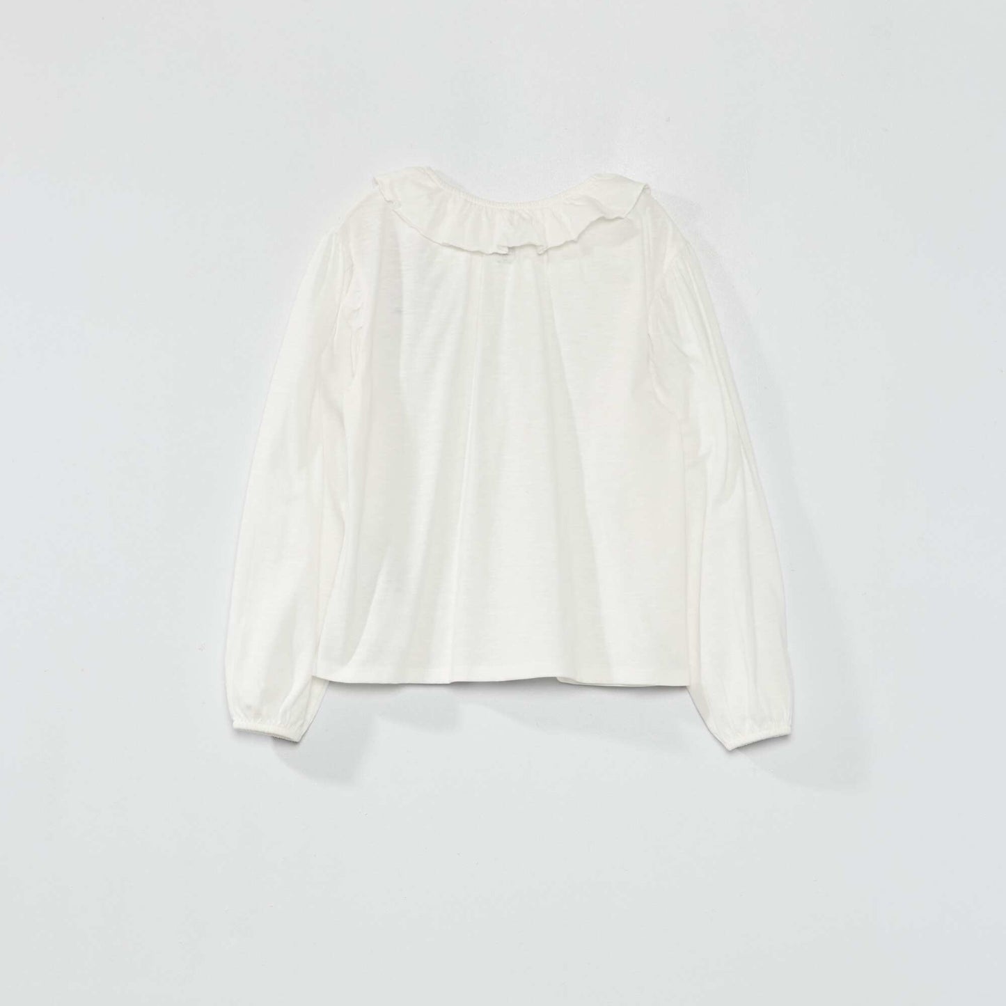 T-shirt with little ruffled collar WHITE