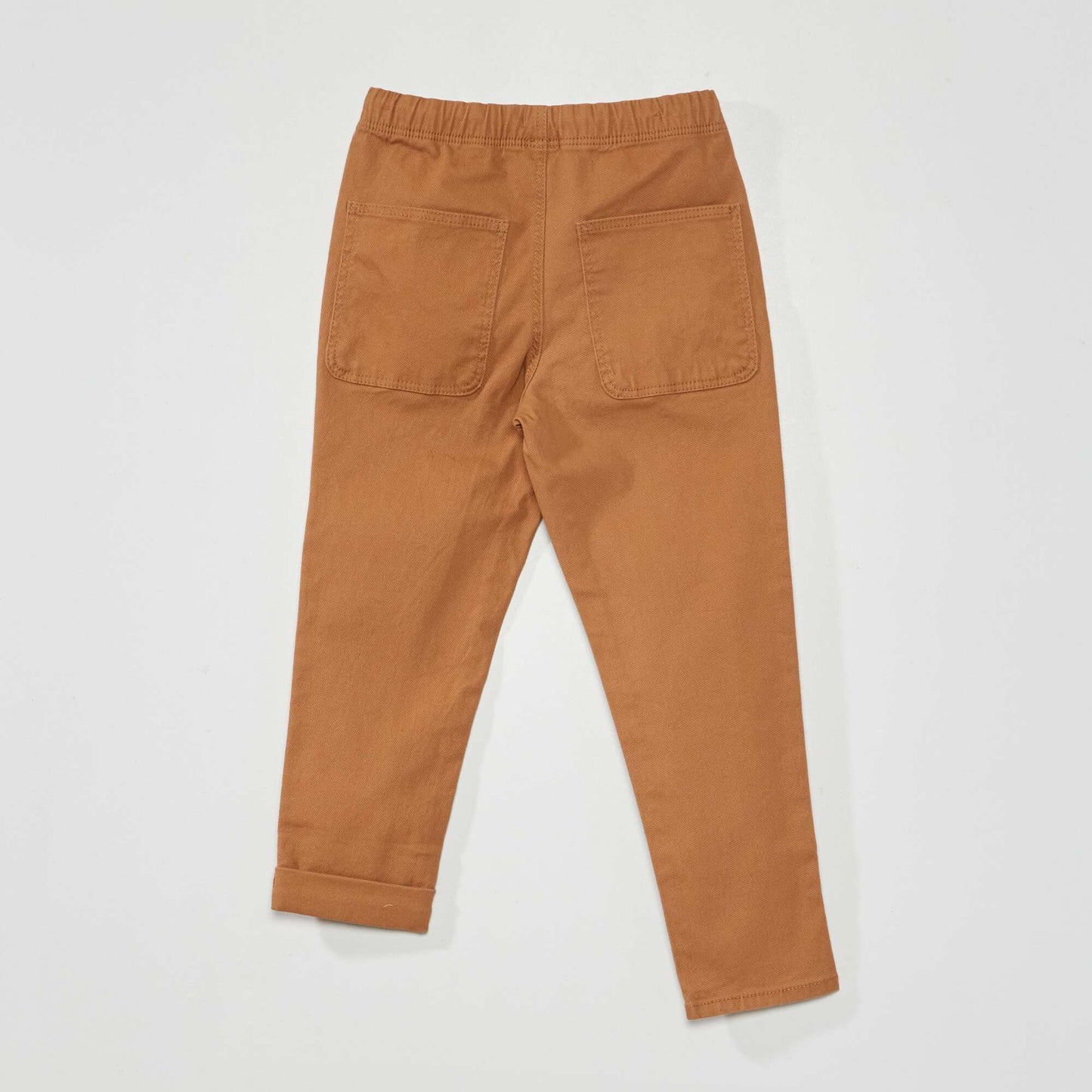 Jogger-style twill trousers BEIGE
