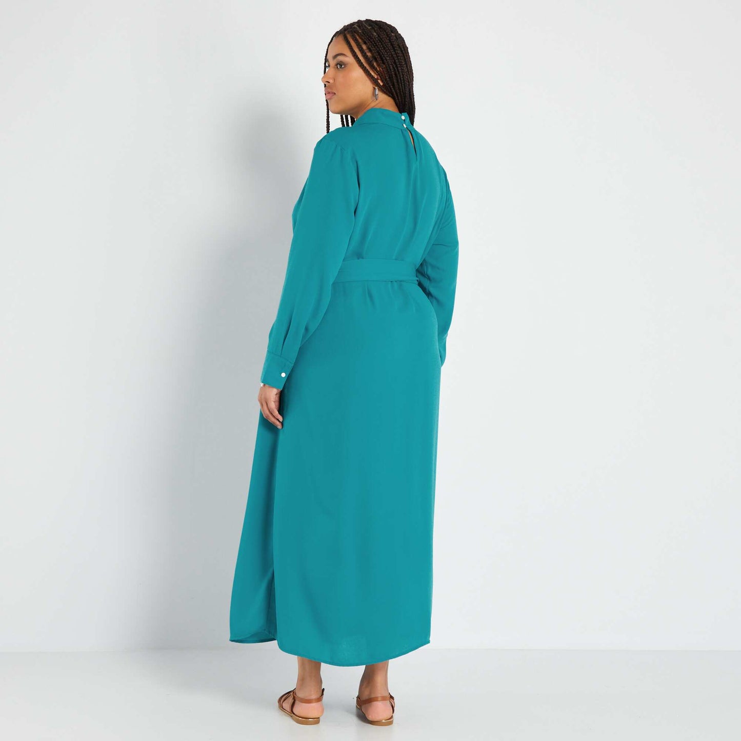 Long dress with print BLUE