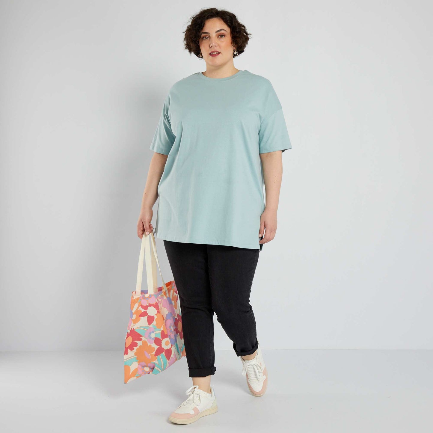 Oversized jersey T-shirt BLUE