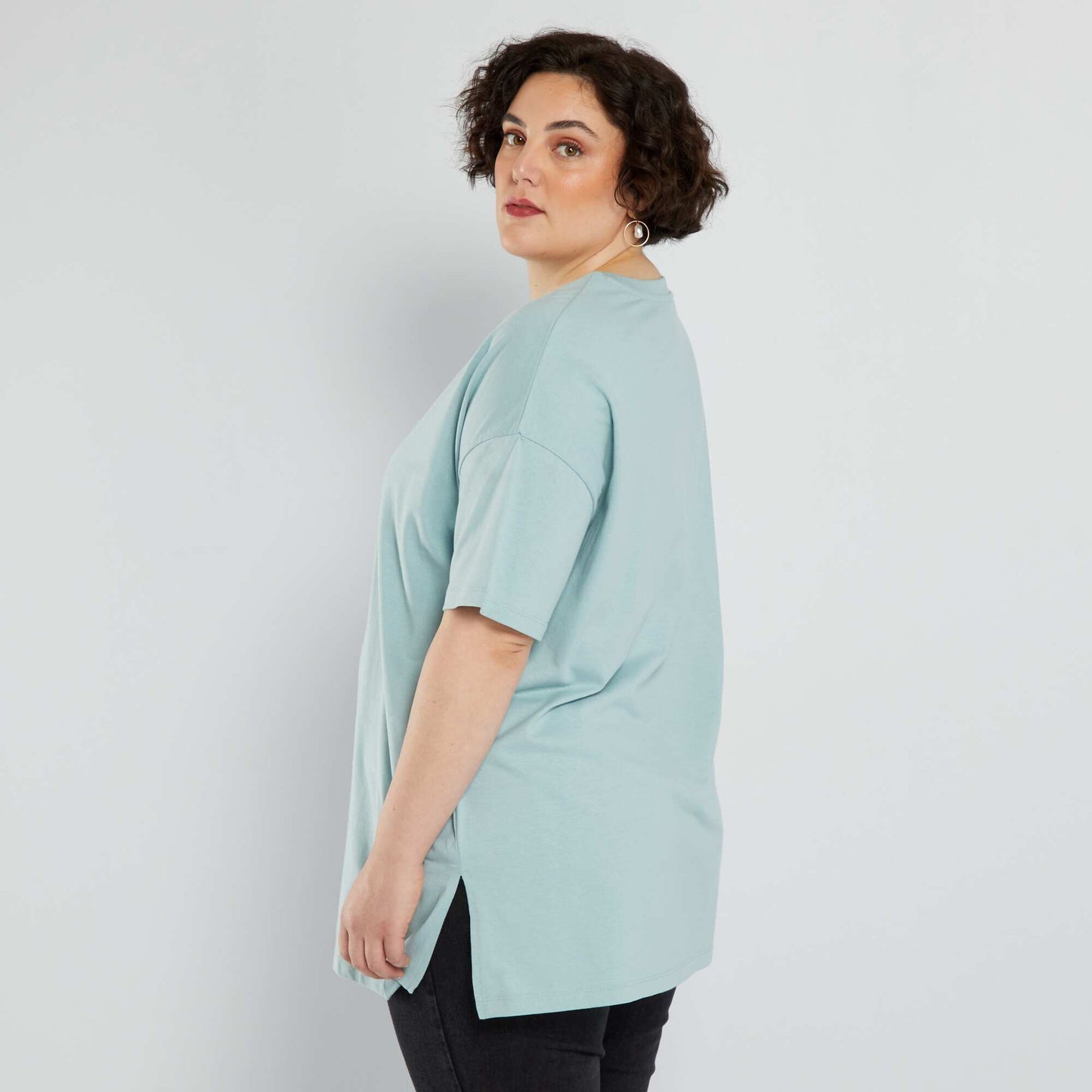 Oversized jersey T-shirt BLUE