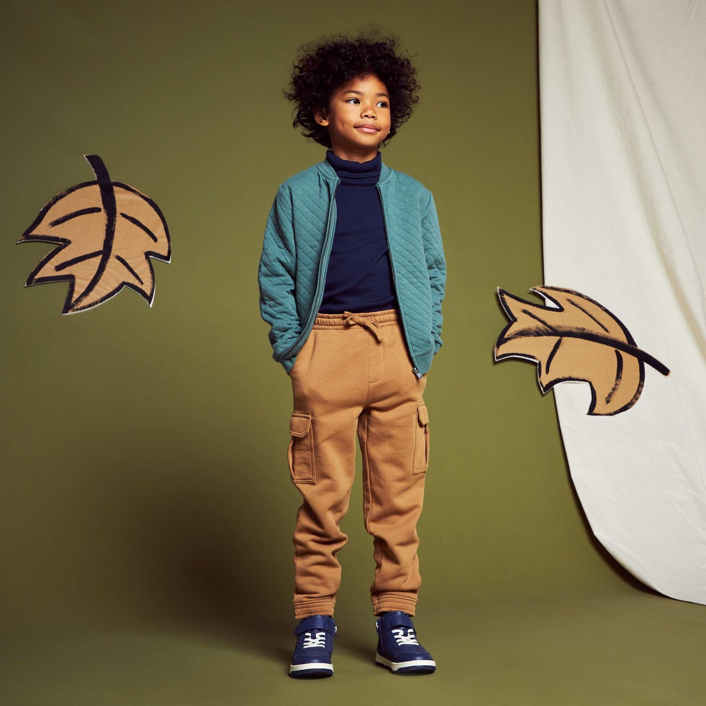 Sweatshirt fabric joggers with pockets BEIGE