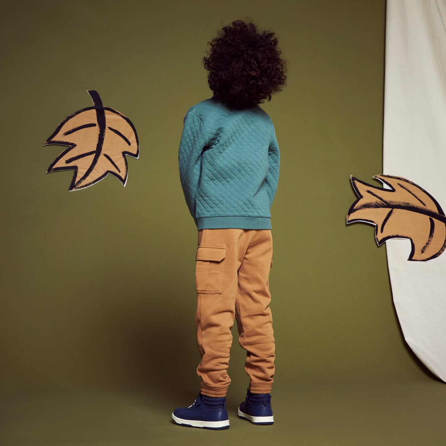 Sweatshirt fabric joggers with pockets BEIGE