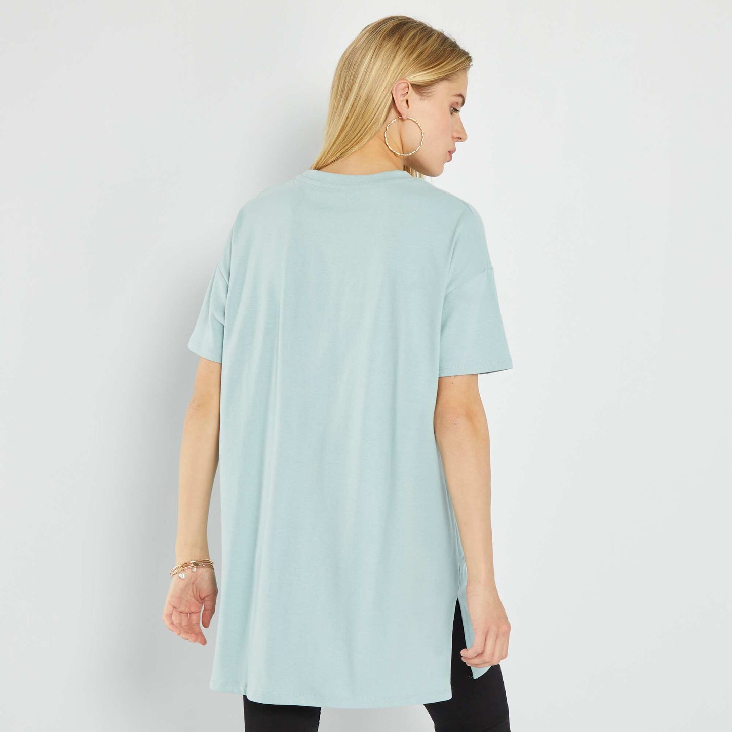 Plain short-sleeved T-shirt BLUE
