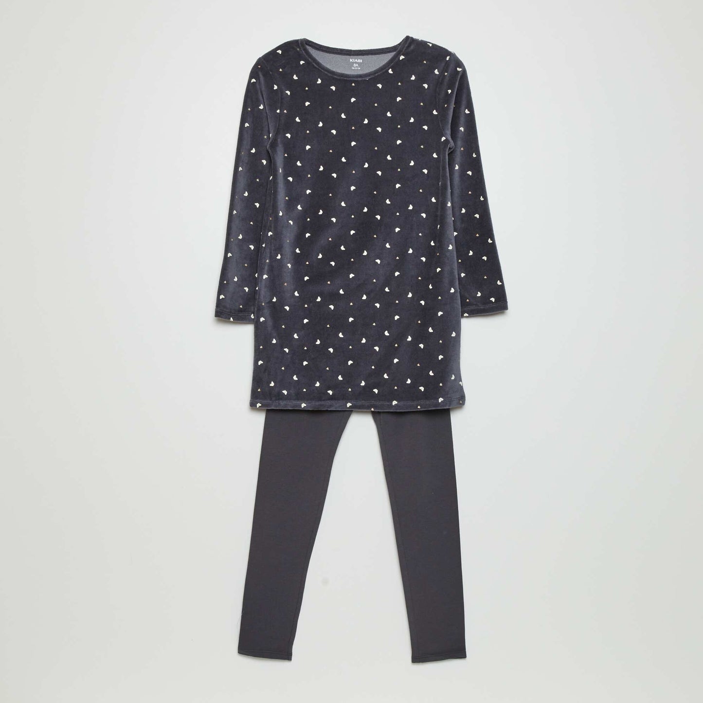Velour pyjamas - 2-piece set BLACK