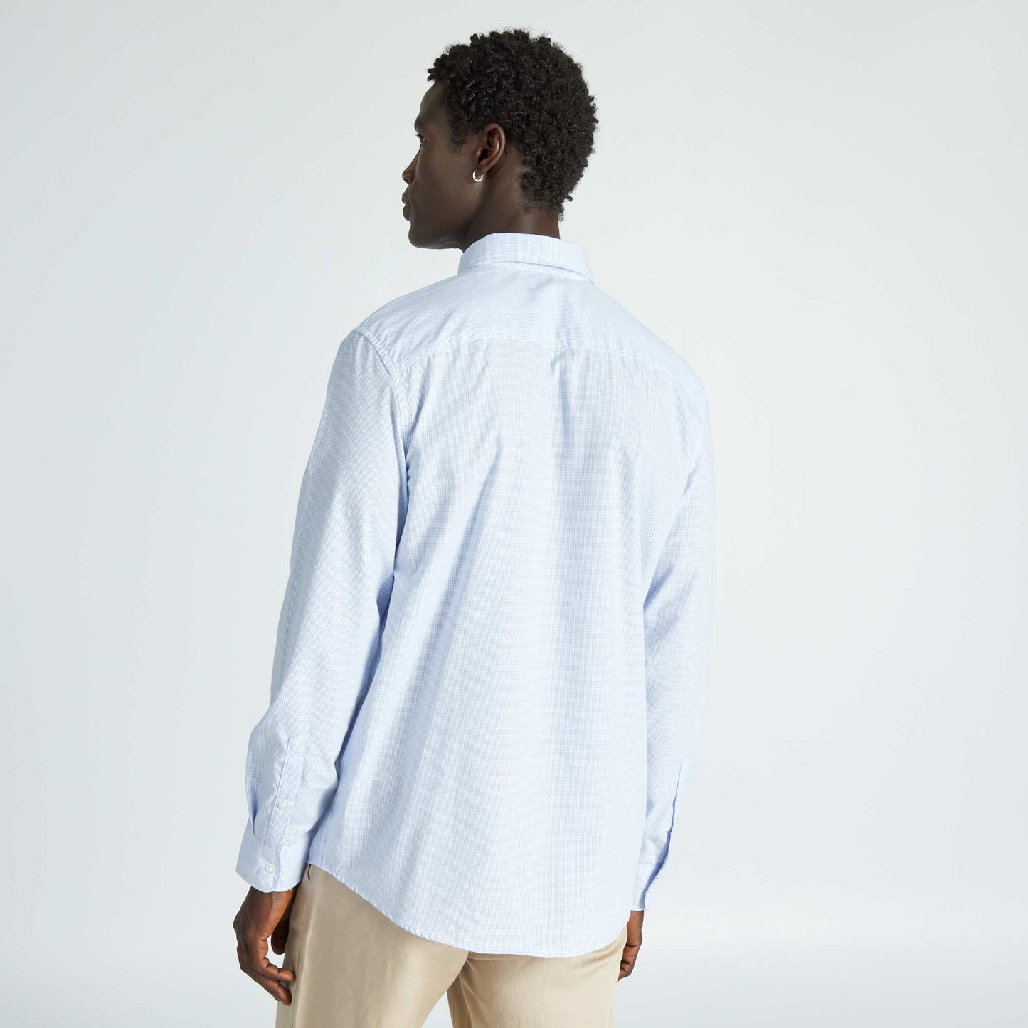 Straight cut check shirt LIGHT BLUE