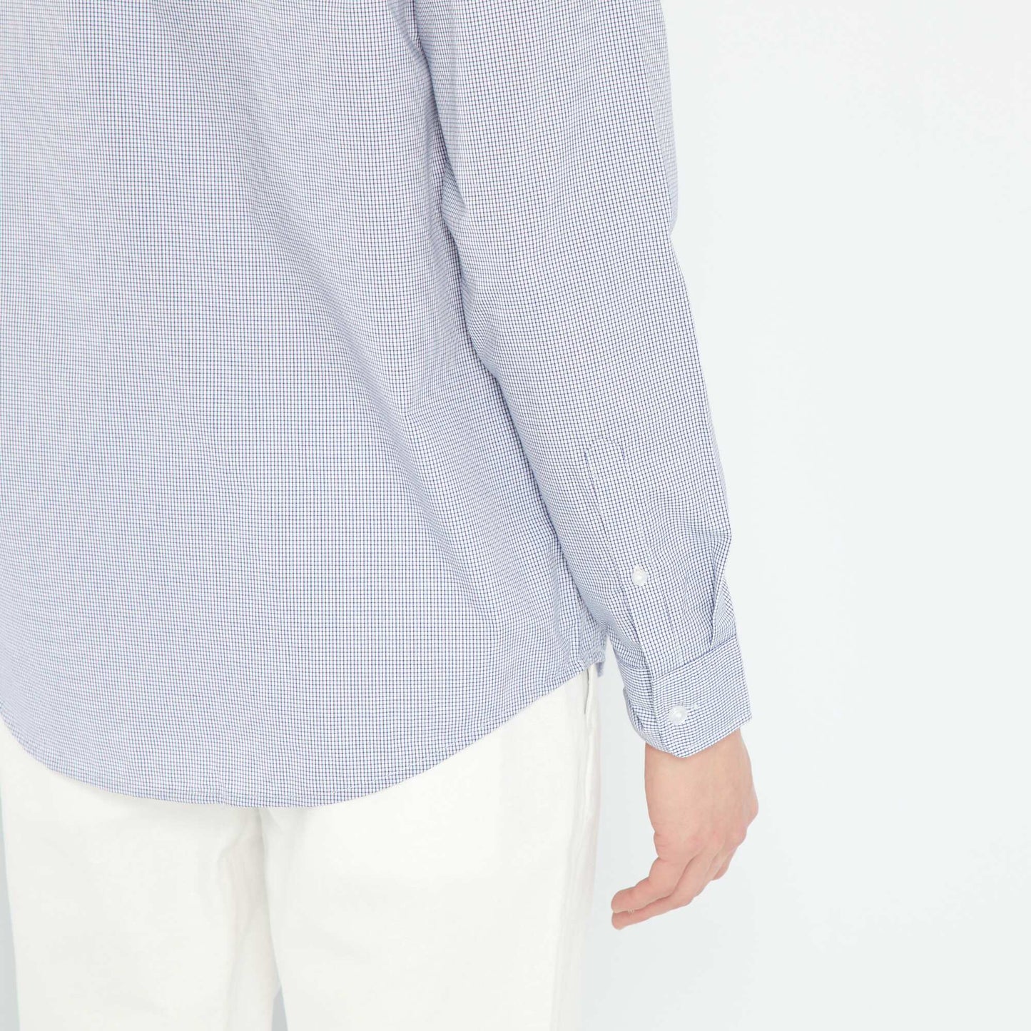 Straight cut check shirt LIGHT BLUE