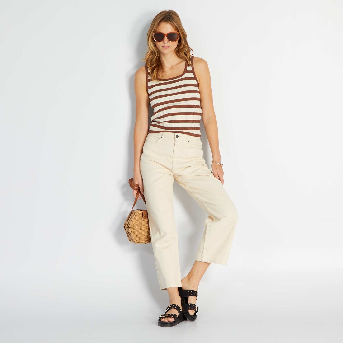 Ribbed vest top BROWN/BROW