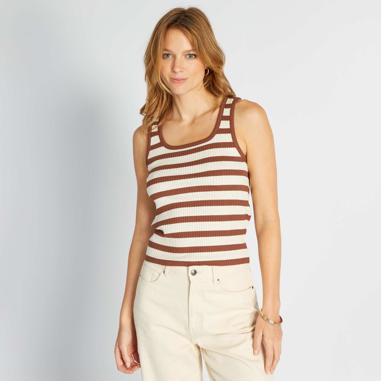 Ribbed vest top BROWN/BROW