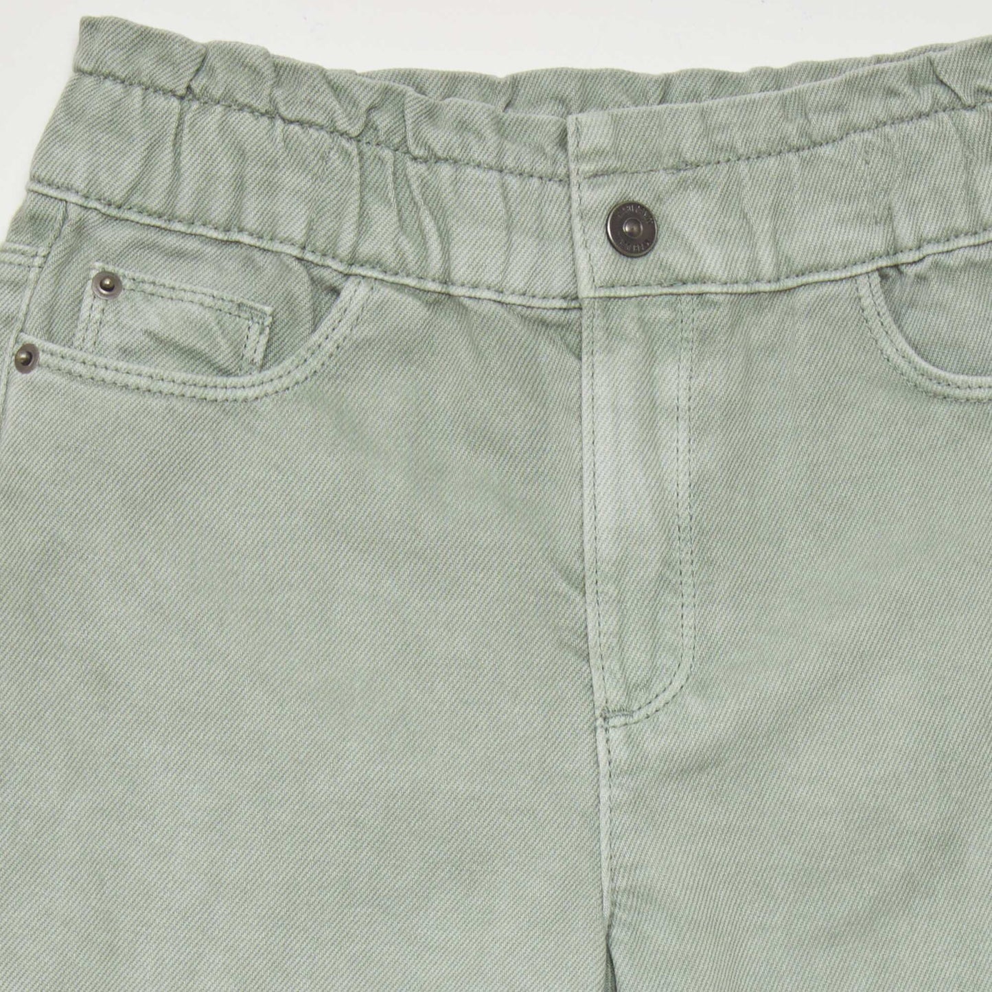 High-rise paper bag jeans GREEN