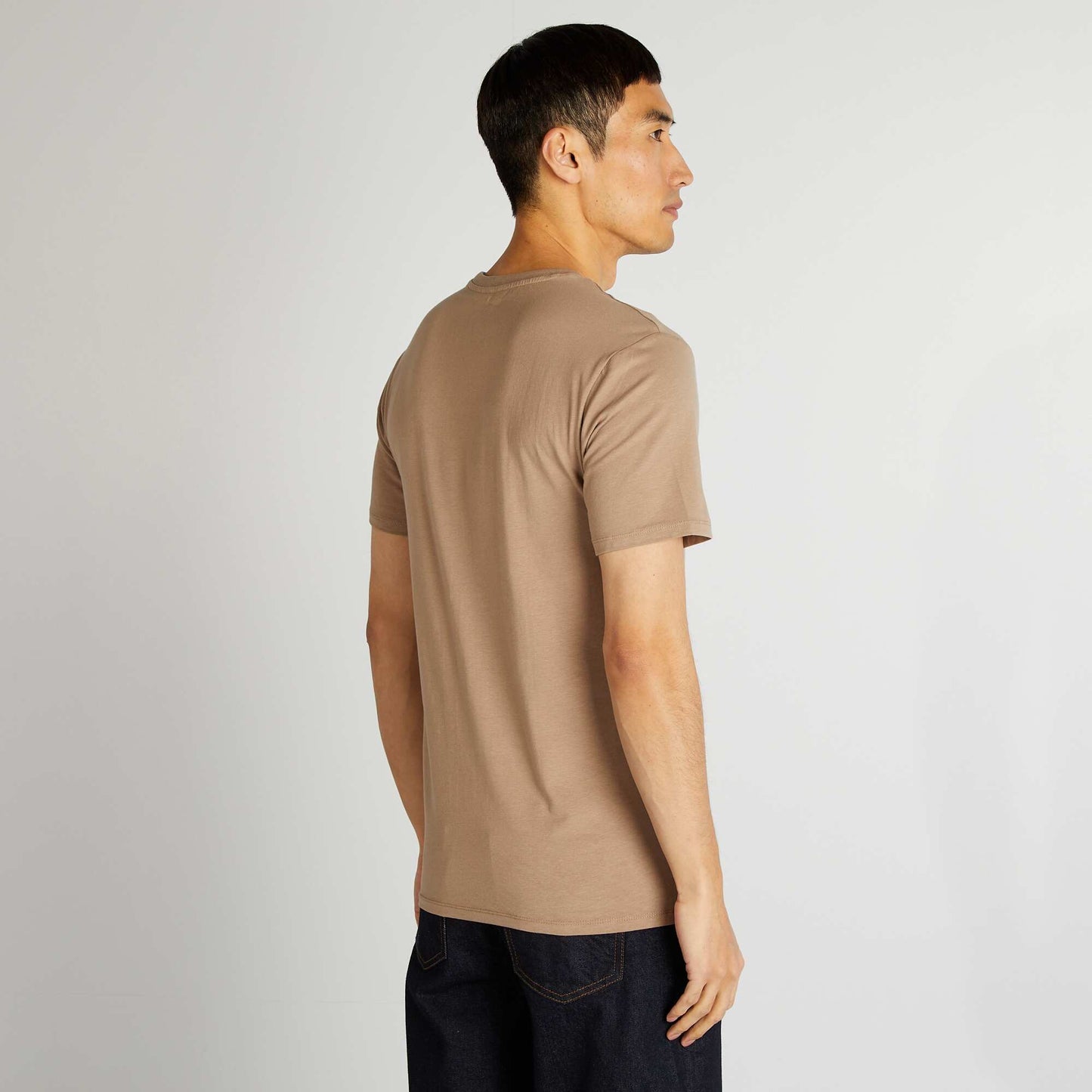 Plain T-shirt - Slim fit BEIGE