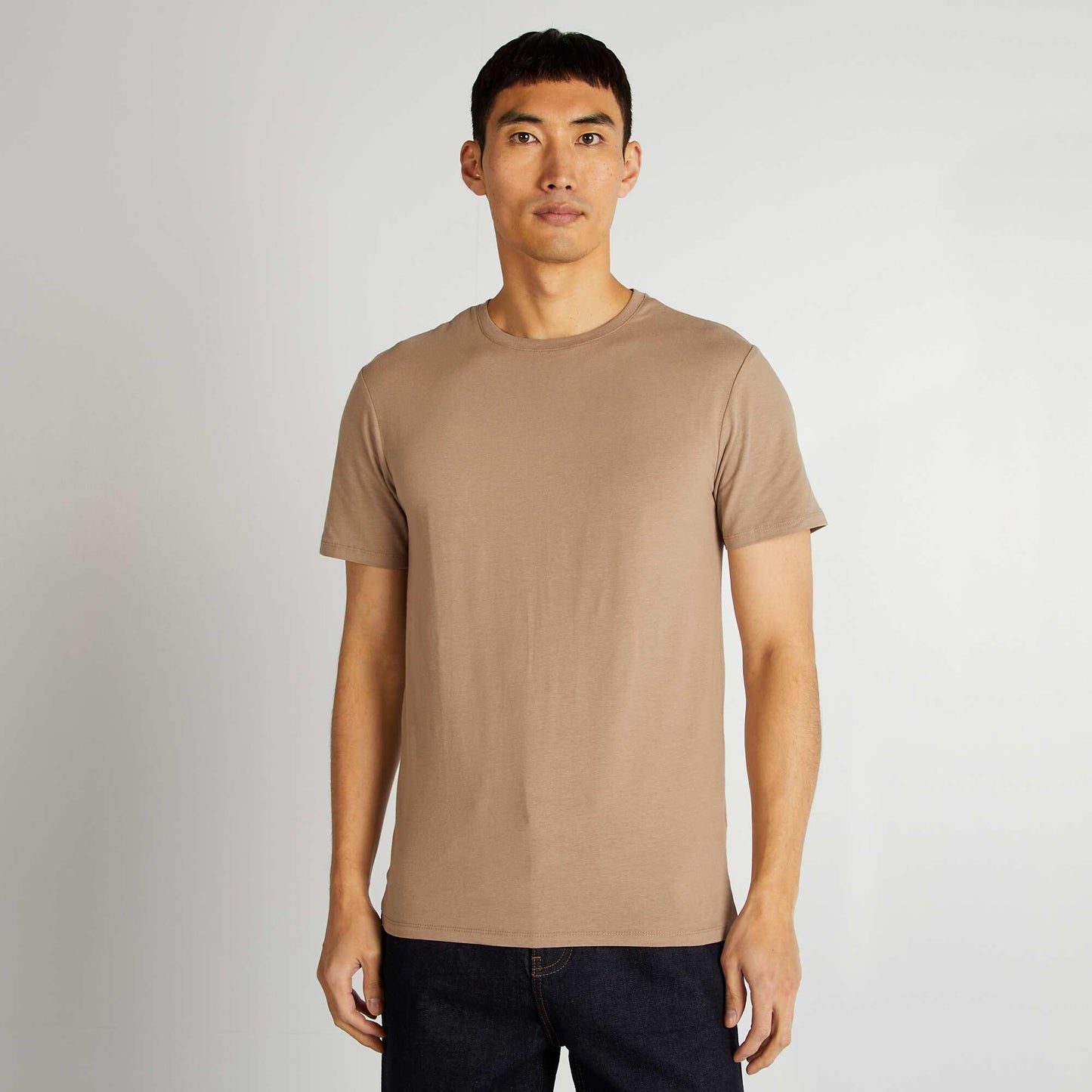 Plain T-shirt - Slim fit BEIGE