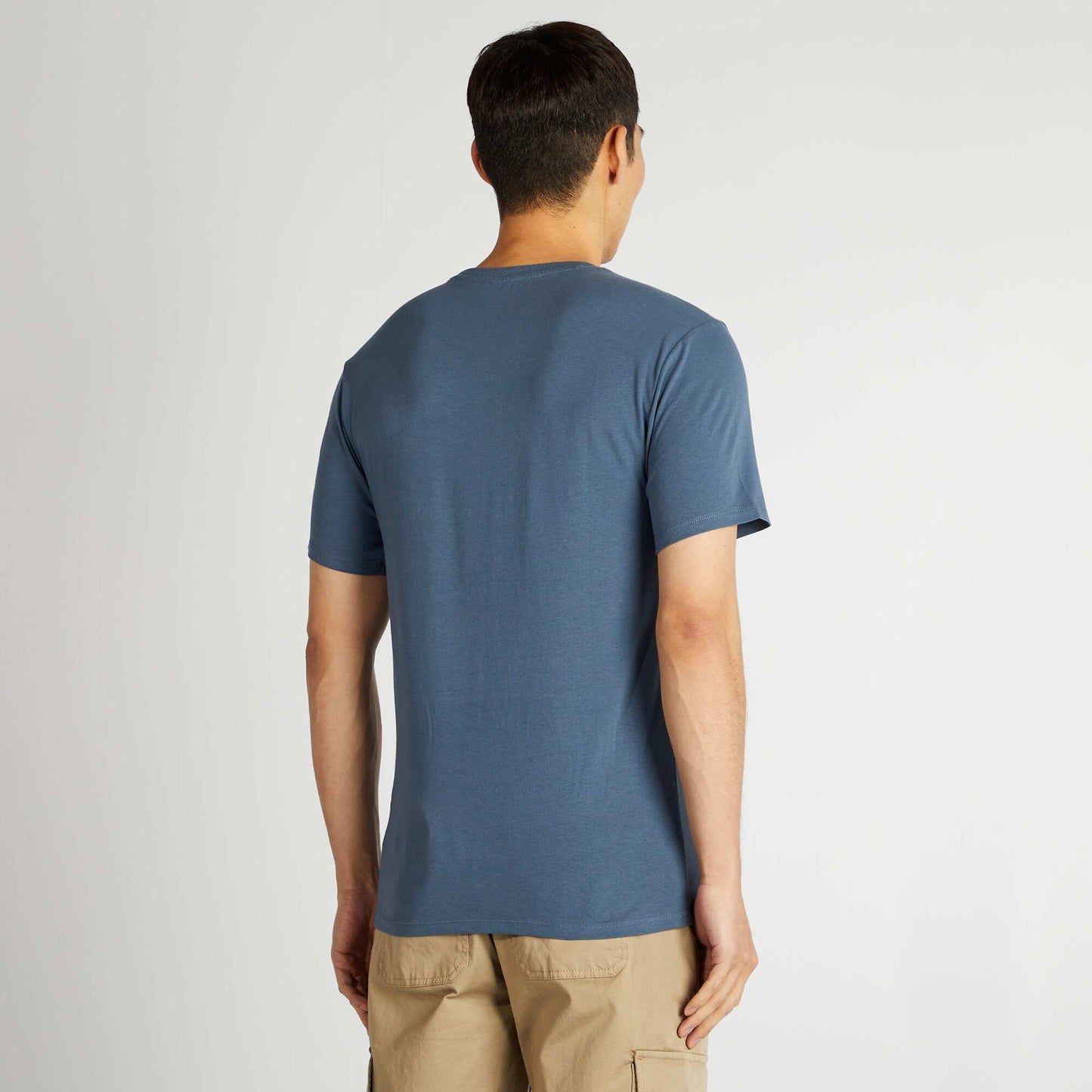 Plain T-shirt - Slim fit BLUE