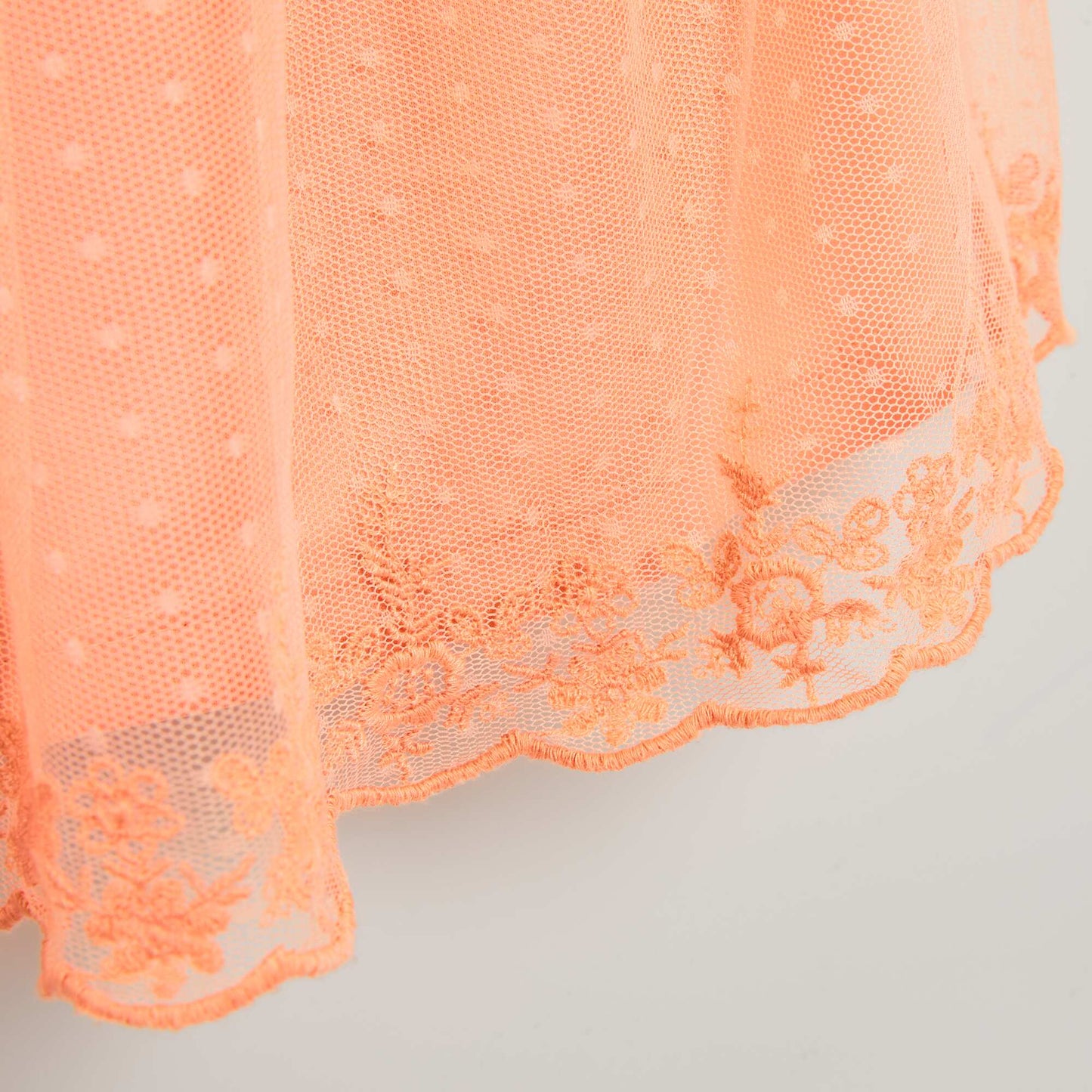 Dotted Swiss tulle A-line dress ORANGE