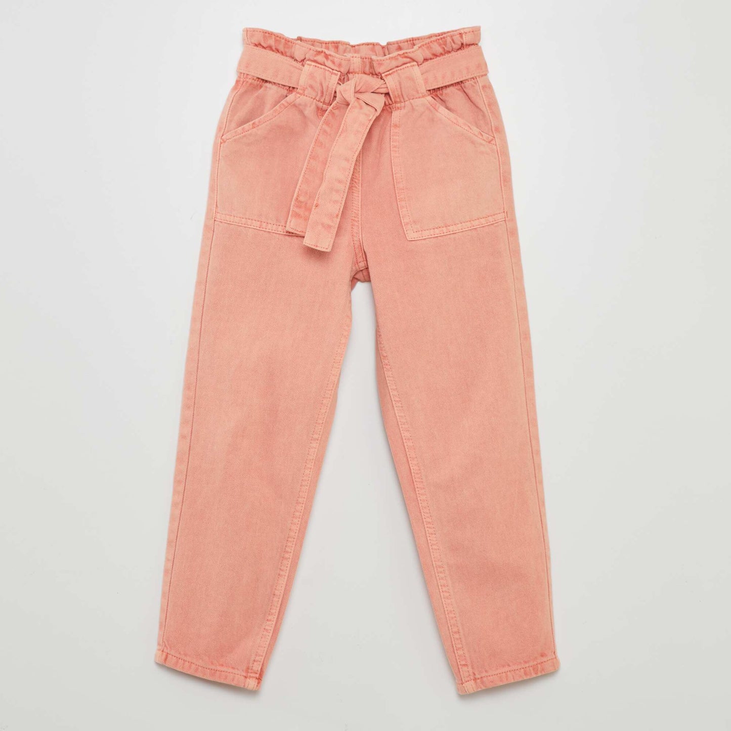 Mom jeans with belt at the waist PINK