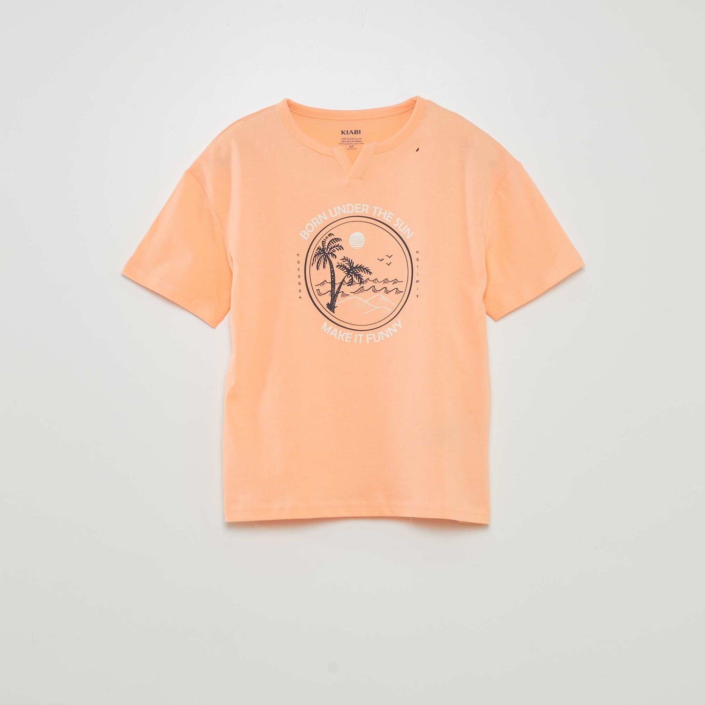 Jersey T-shirt with palm tree print ORANGE