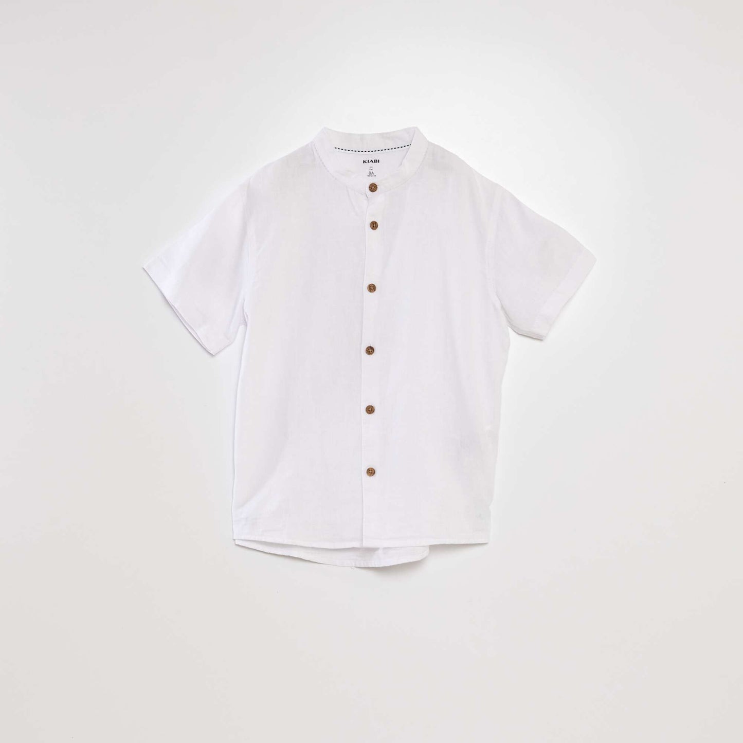 Mandarin collar shirt white