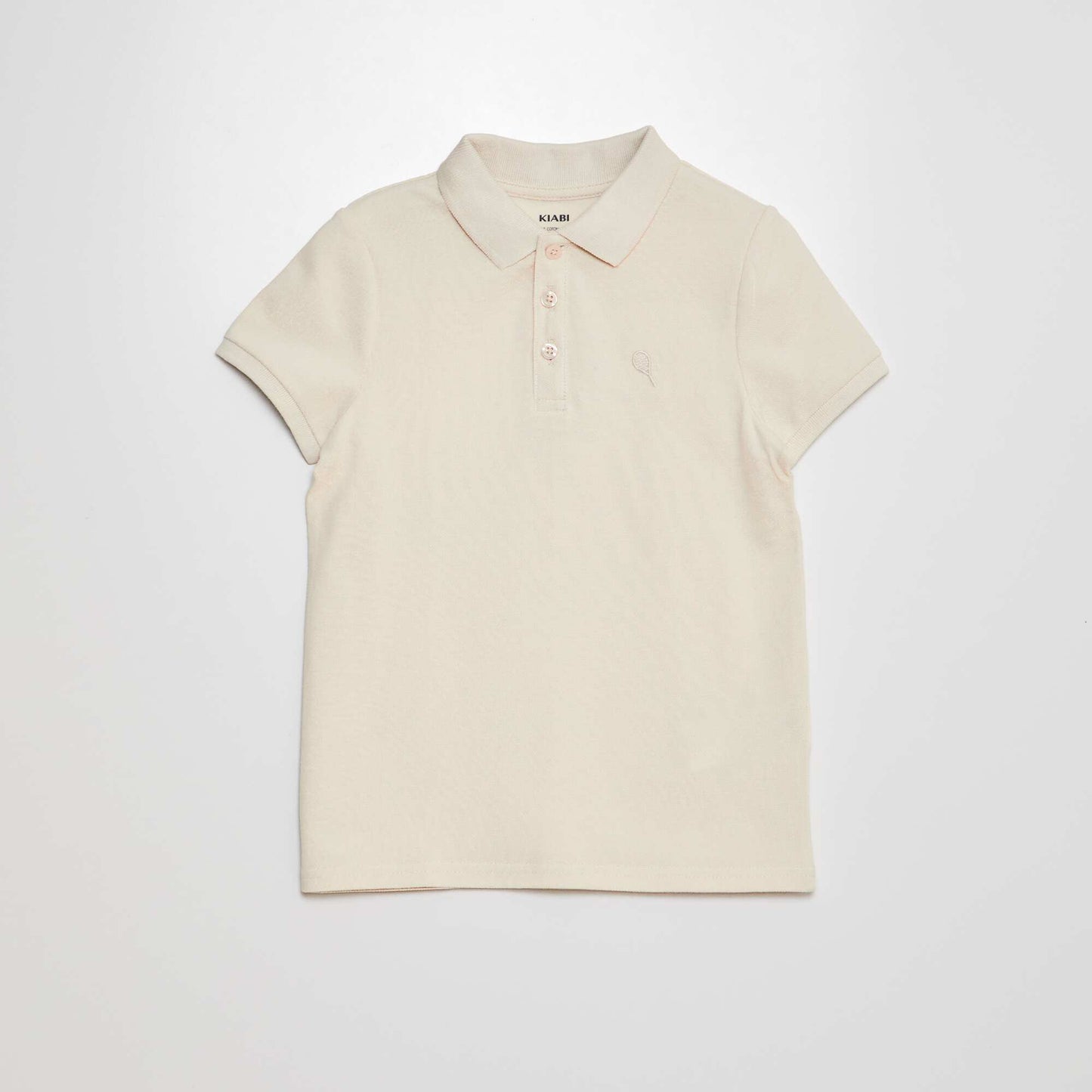 Cotton piqué polo shirt BEIGE