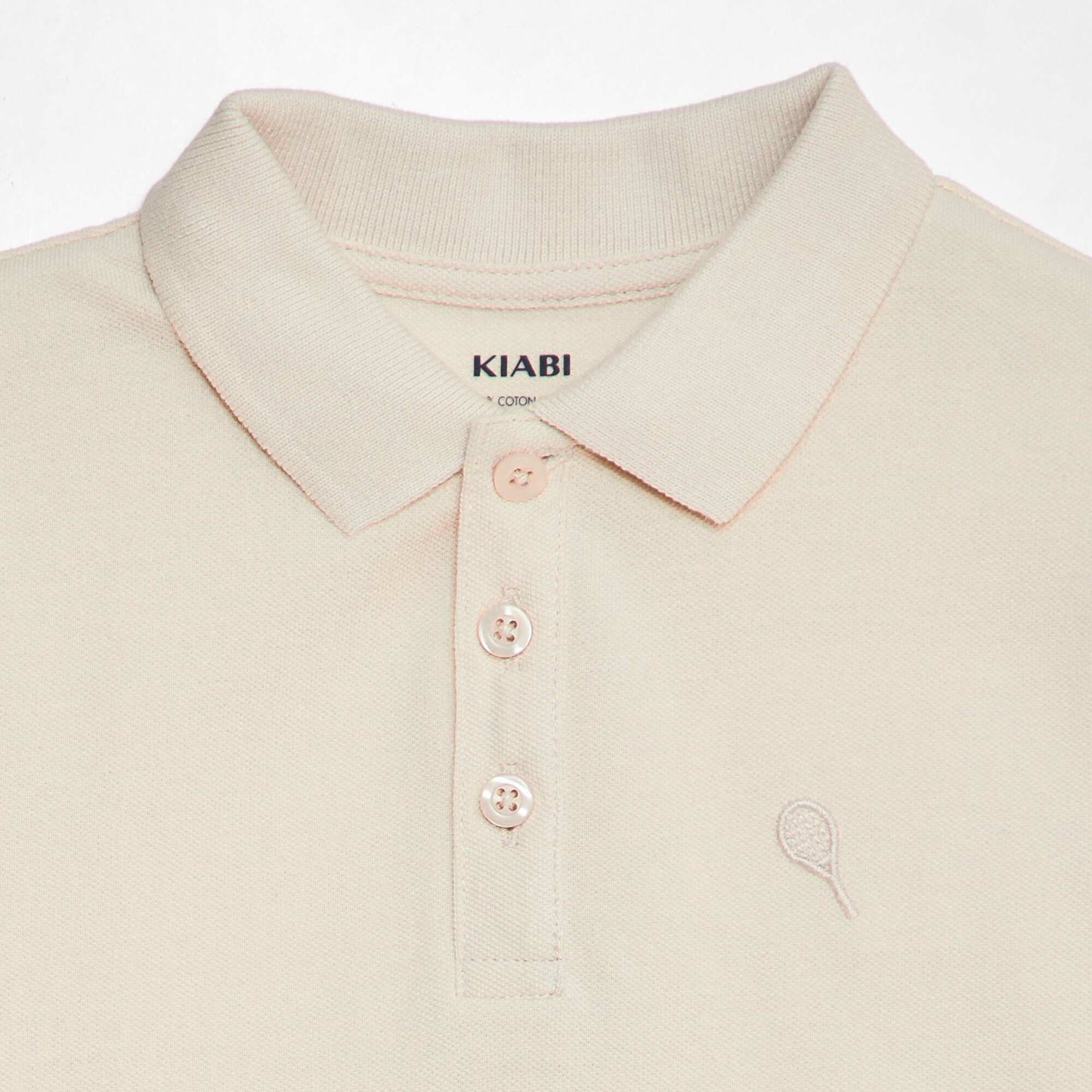 Cotton piqué polo shirt BEIGE
