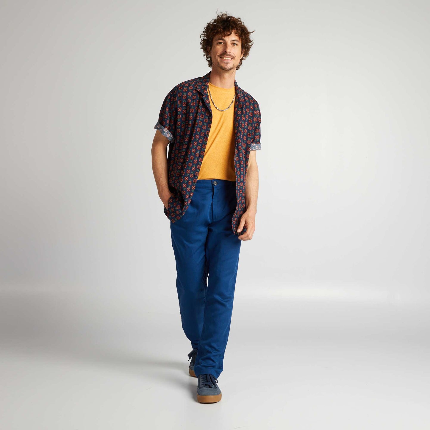 Linen blend T-shirt YELLOW