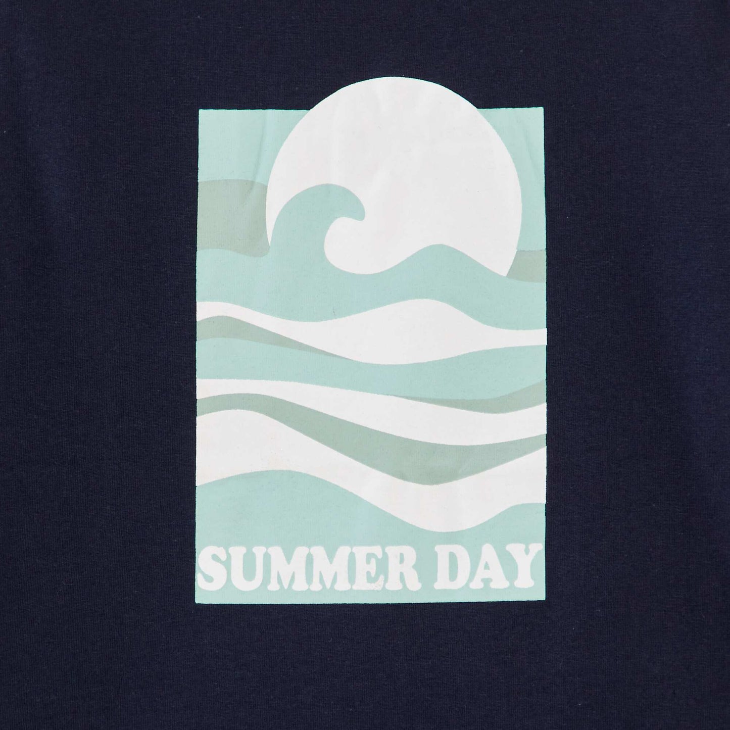 Round neck cotton T-shirt BLUE