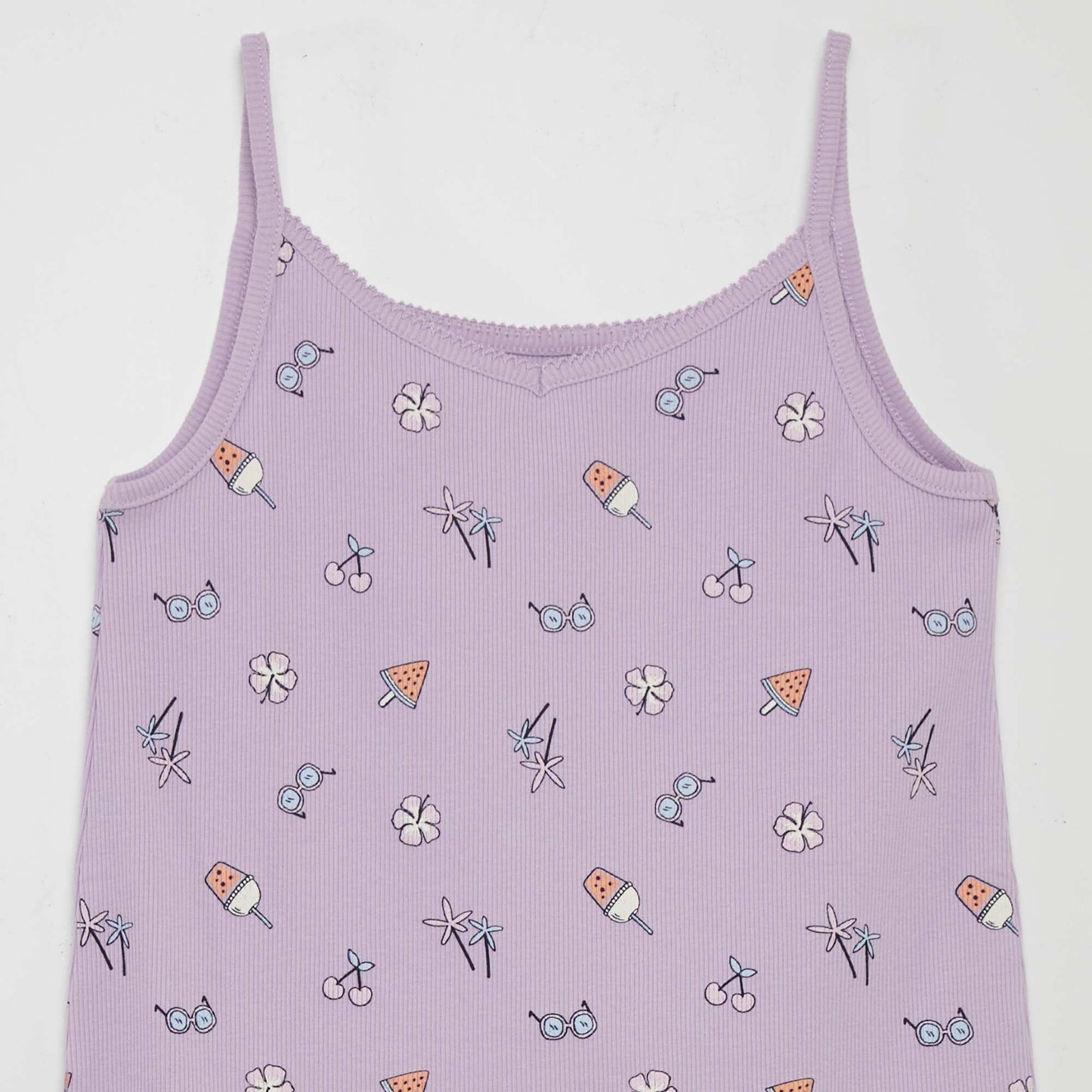 Printed strappy nightshirt WHITE