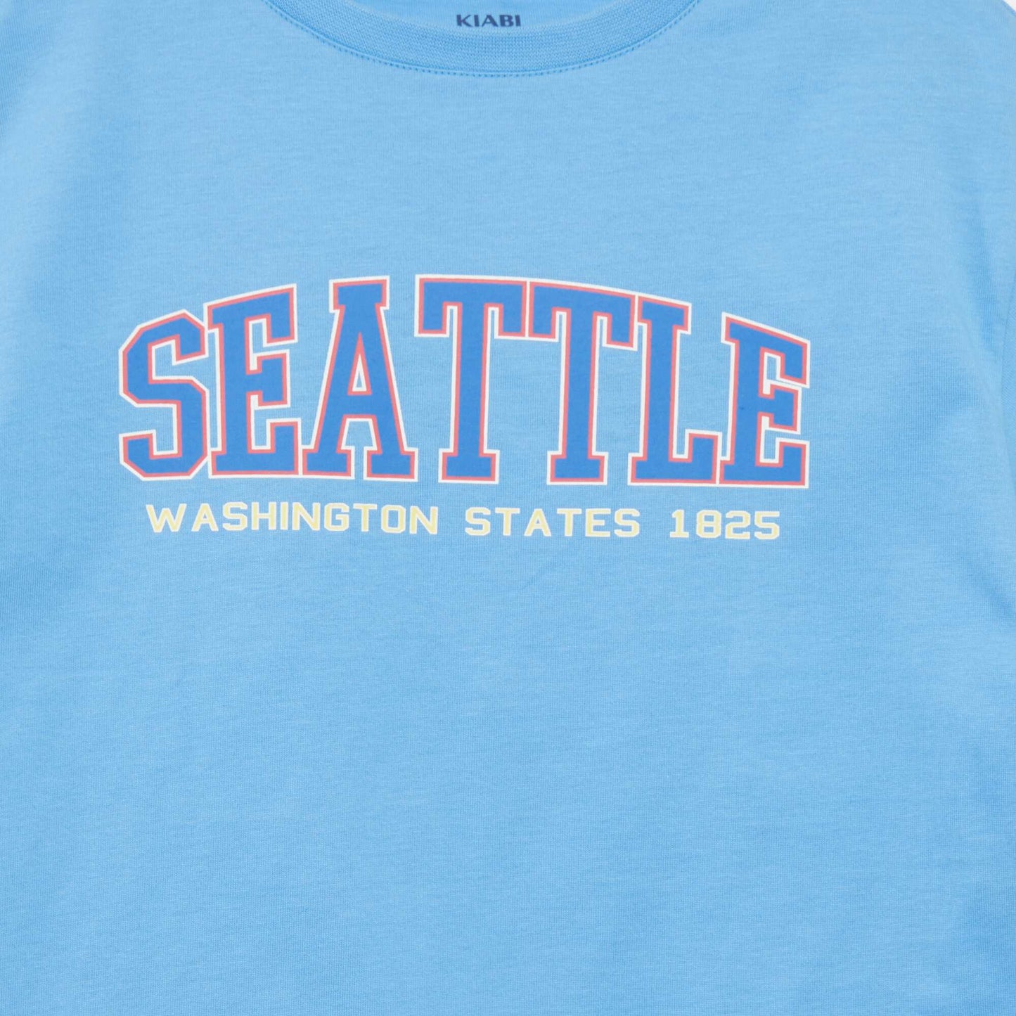 Short-sleeved printed T-shirt BLUE