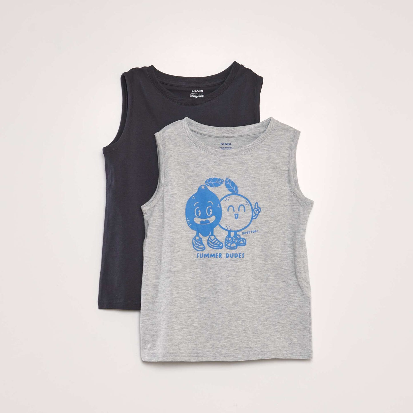 Pack of 2 vest tops GREY