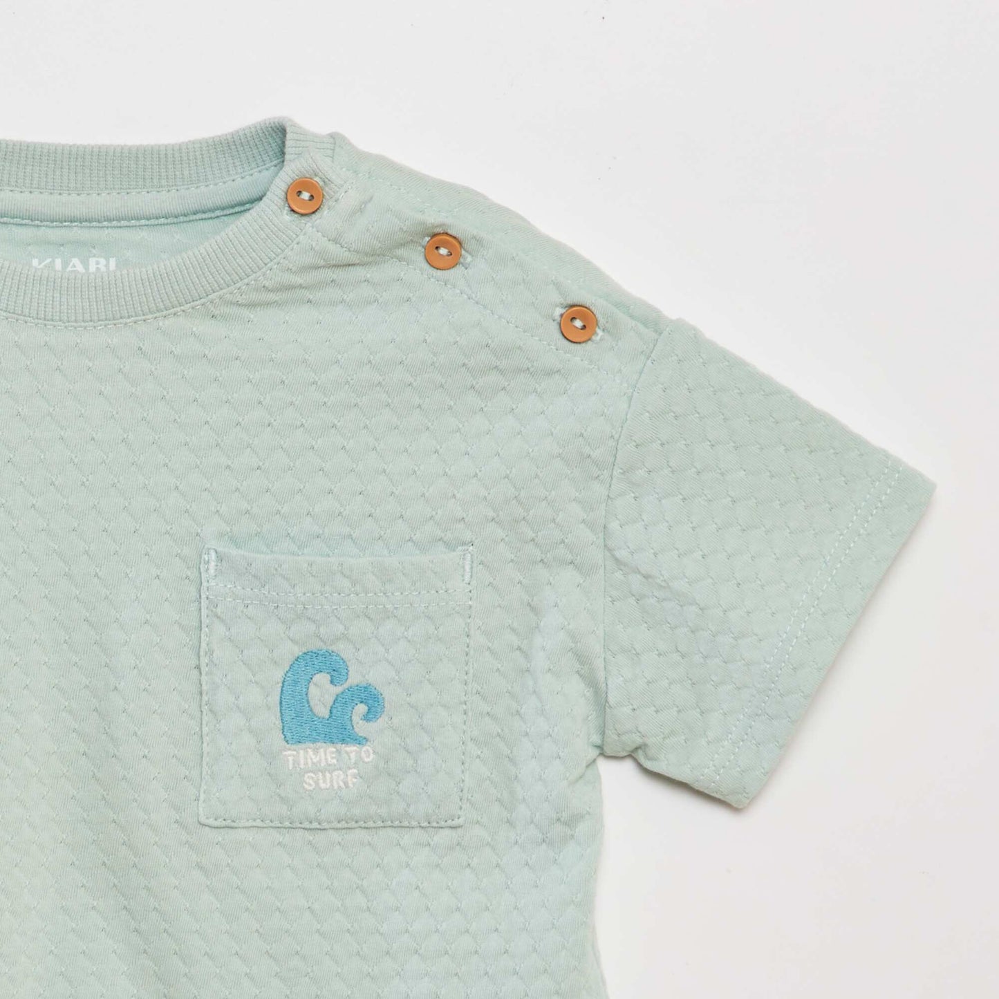 Oversized textured T-shirt BLUE