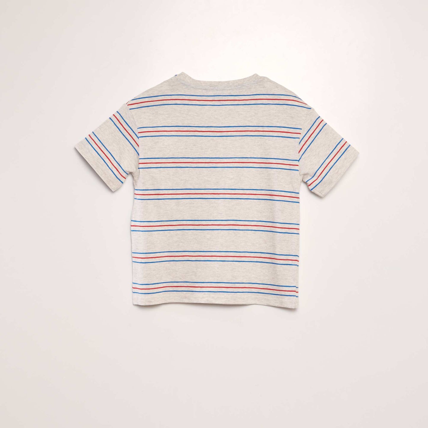 T-shirt with colourful stripes BEIGE