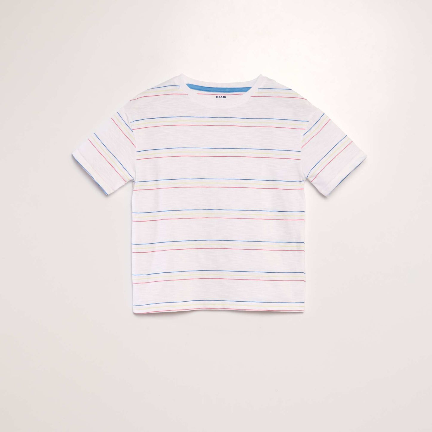 T-shirt with colourful stripes WHITE