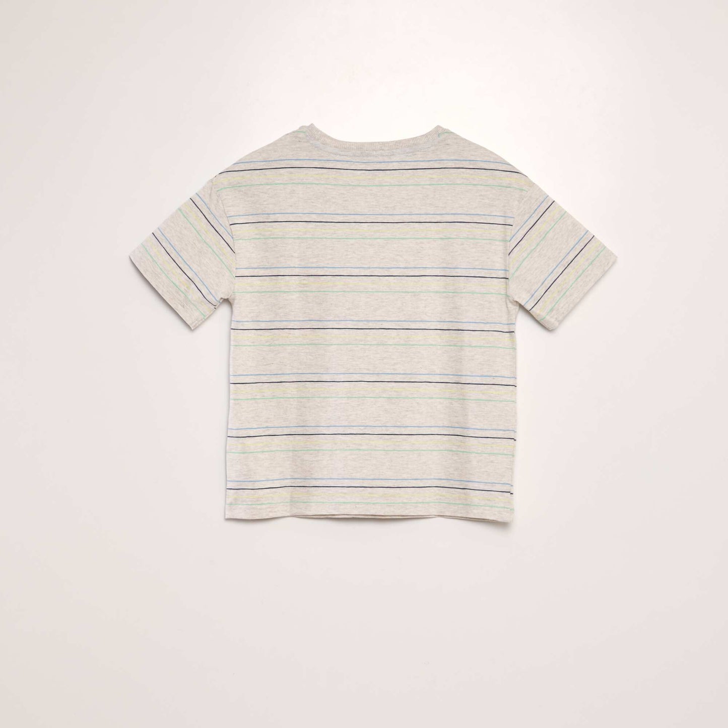 T-shirt with colourful stripes BEIGE