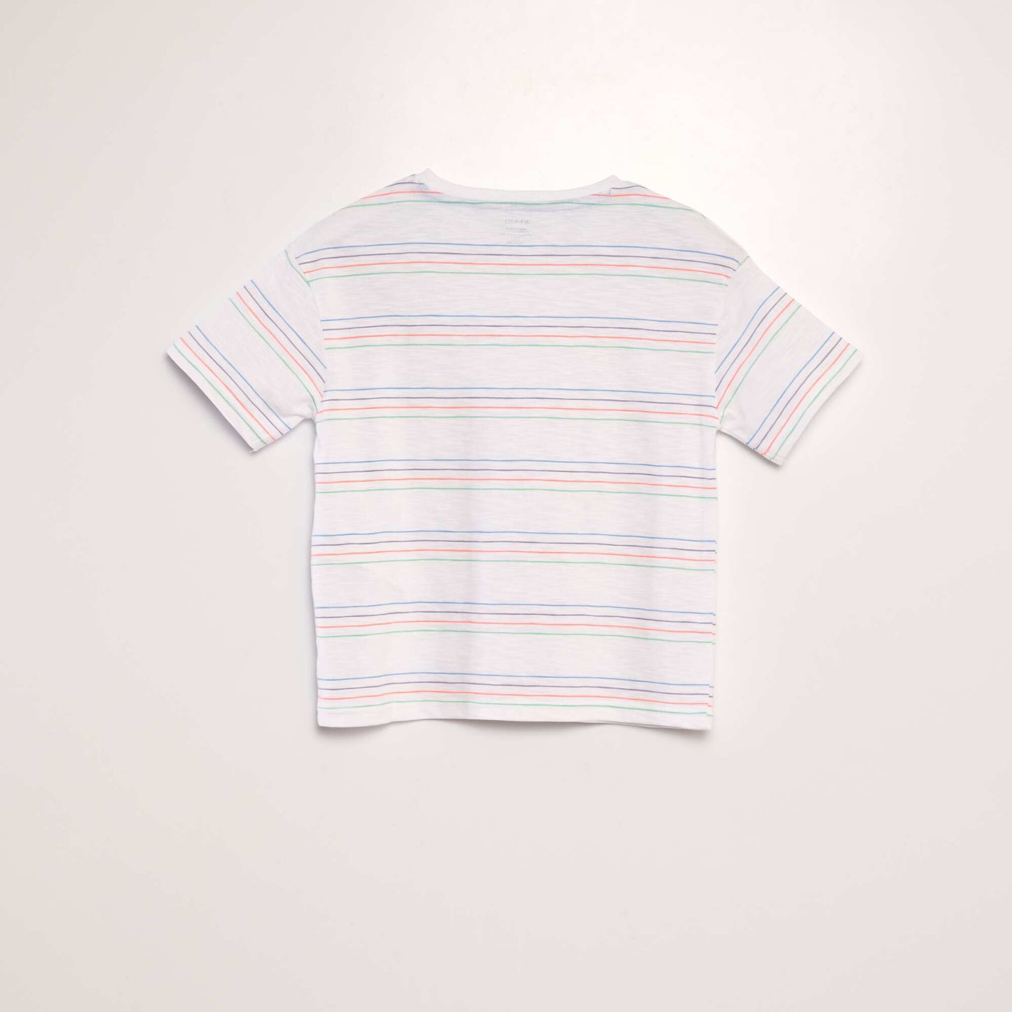 T-shirt with colourful stripes BEIGE