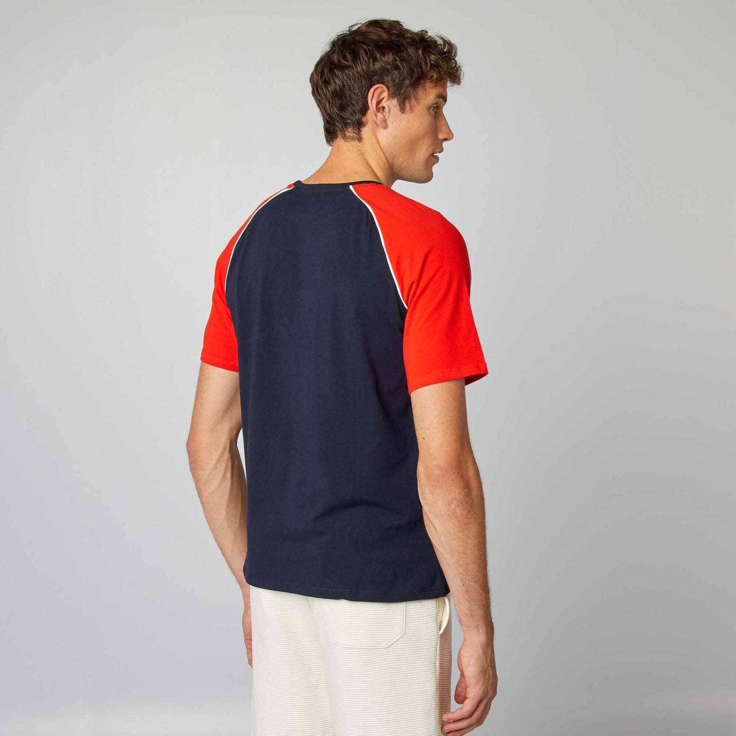 Raglan-sleeved T-shirt BLUE