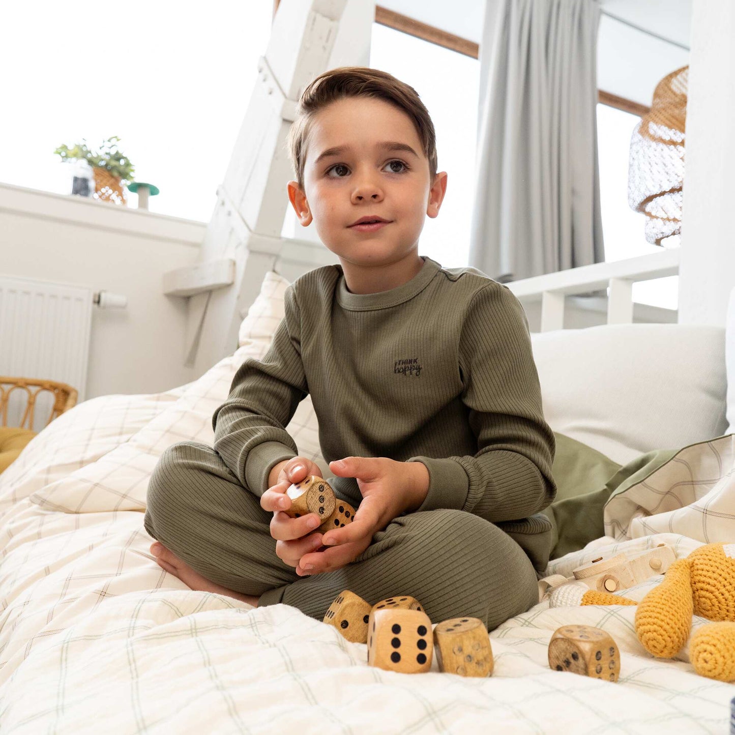 T-shirt + bottoms pyjama set - 2-piece set KHAKI