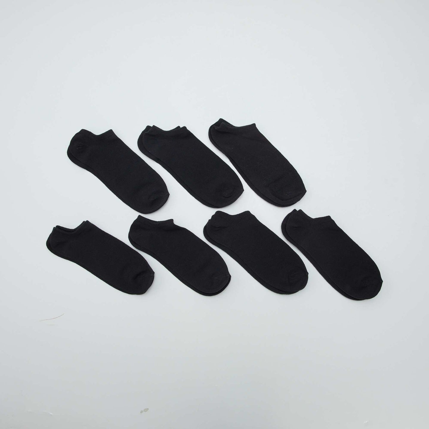 Pack of 7 pairs of invisible socks BLACK