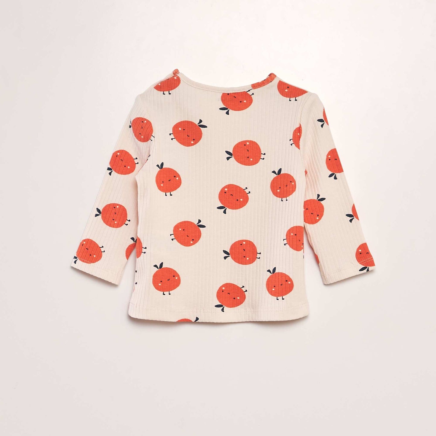 Printed ribbed T-shirt PINK