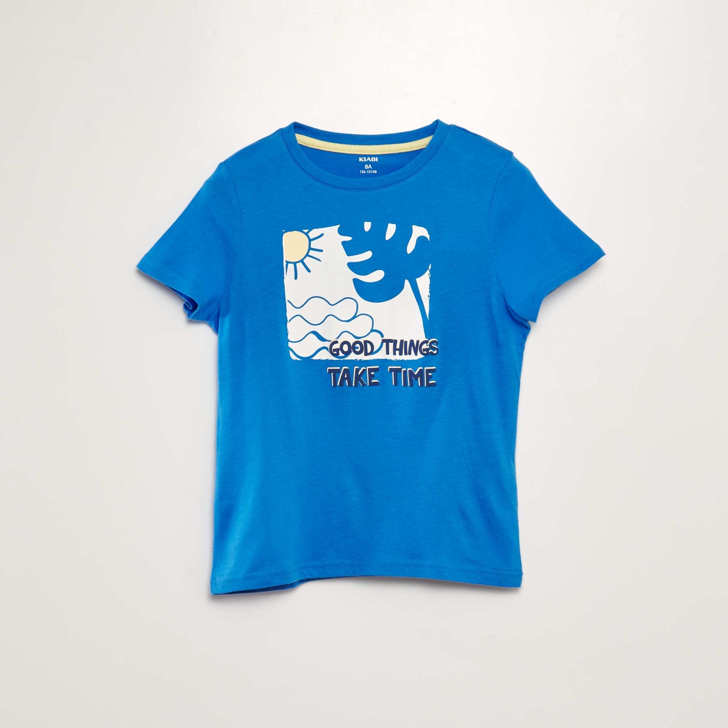 Printed jersey knit T-shirt BLUE