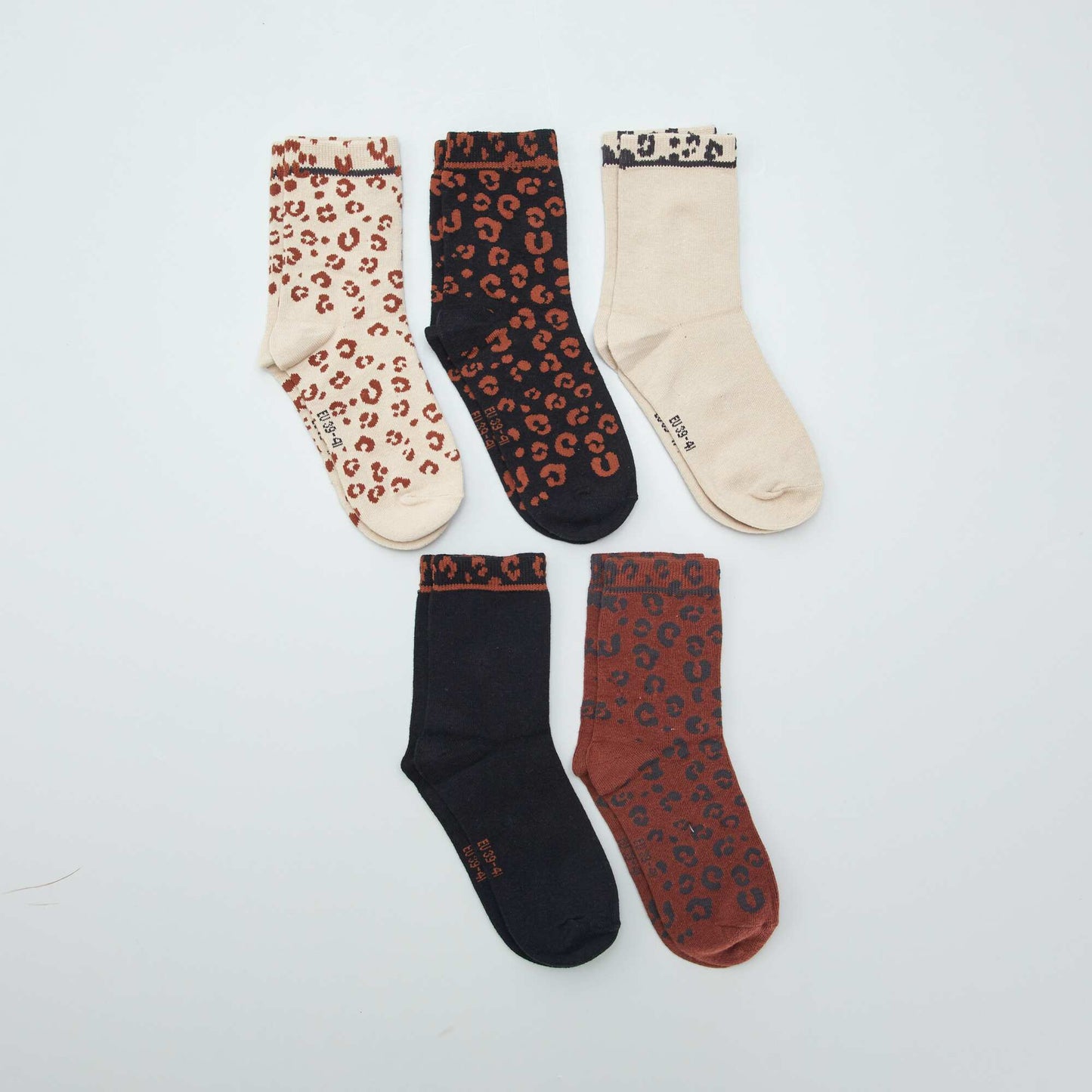 Pack of 5 pairs of socks BROWN