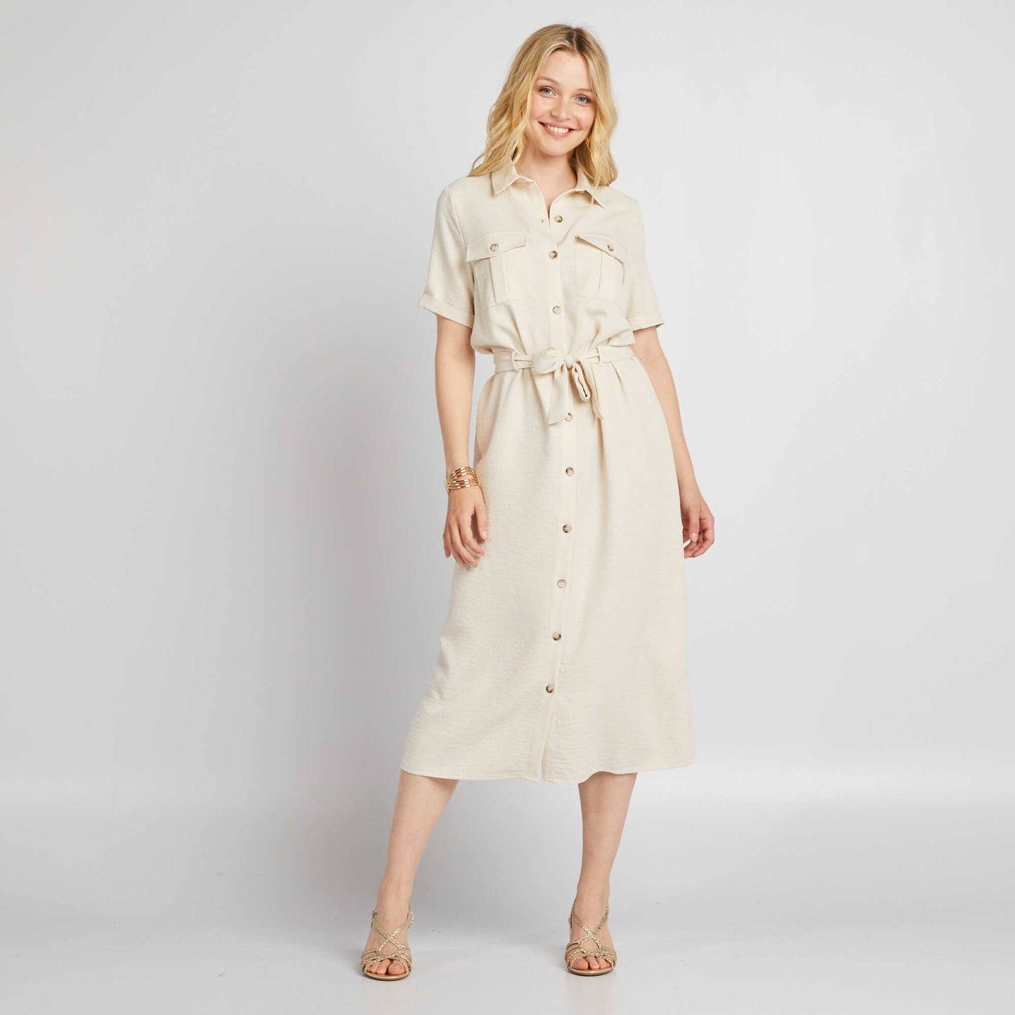 Shirt dress BEIGE