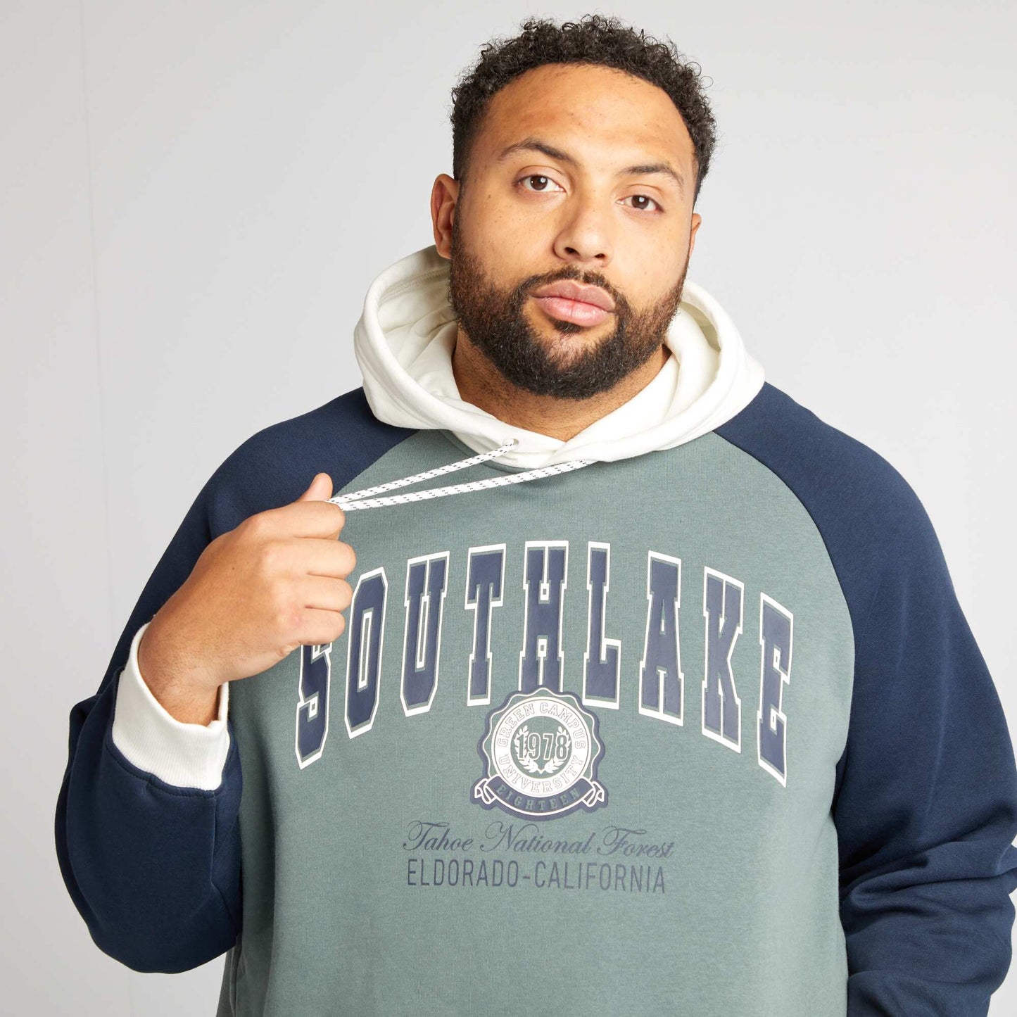 Varsity-style hoodie GREEN