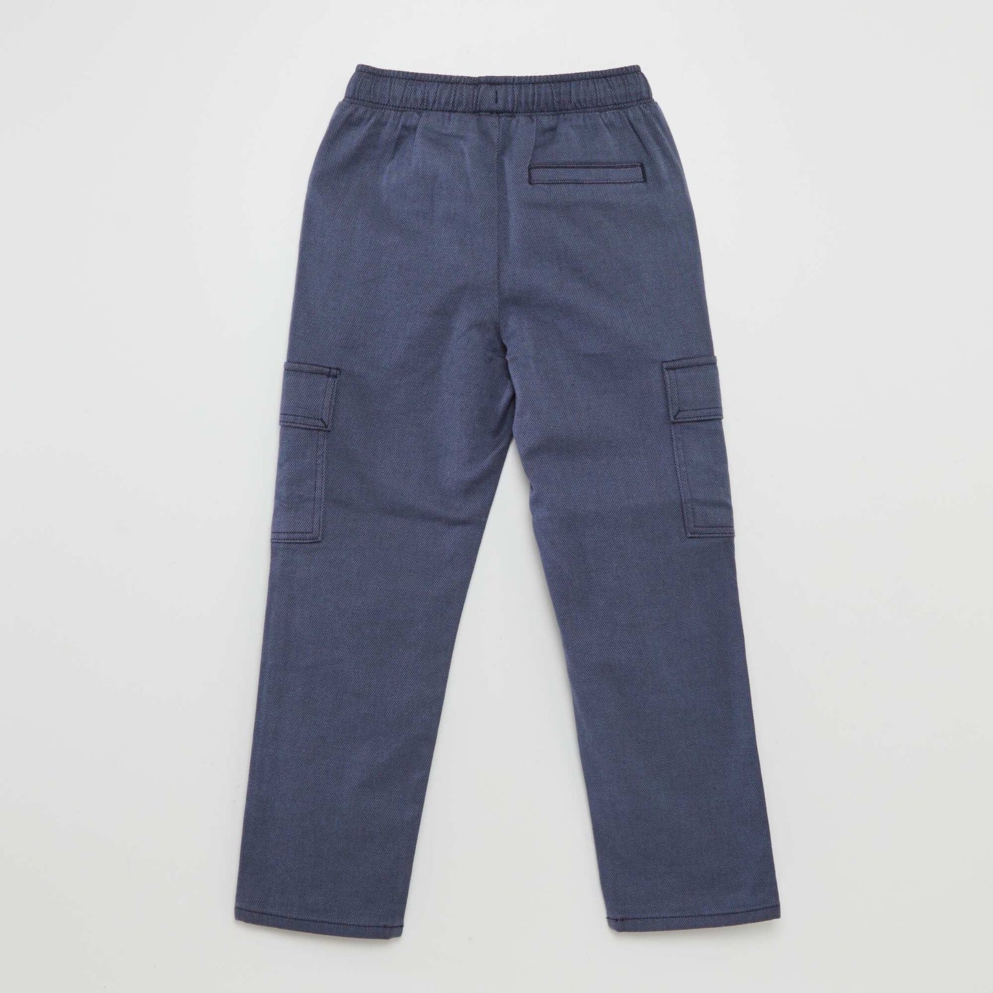 Herringbone trousers with flap pockets BLUE