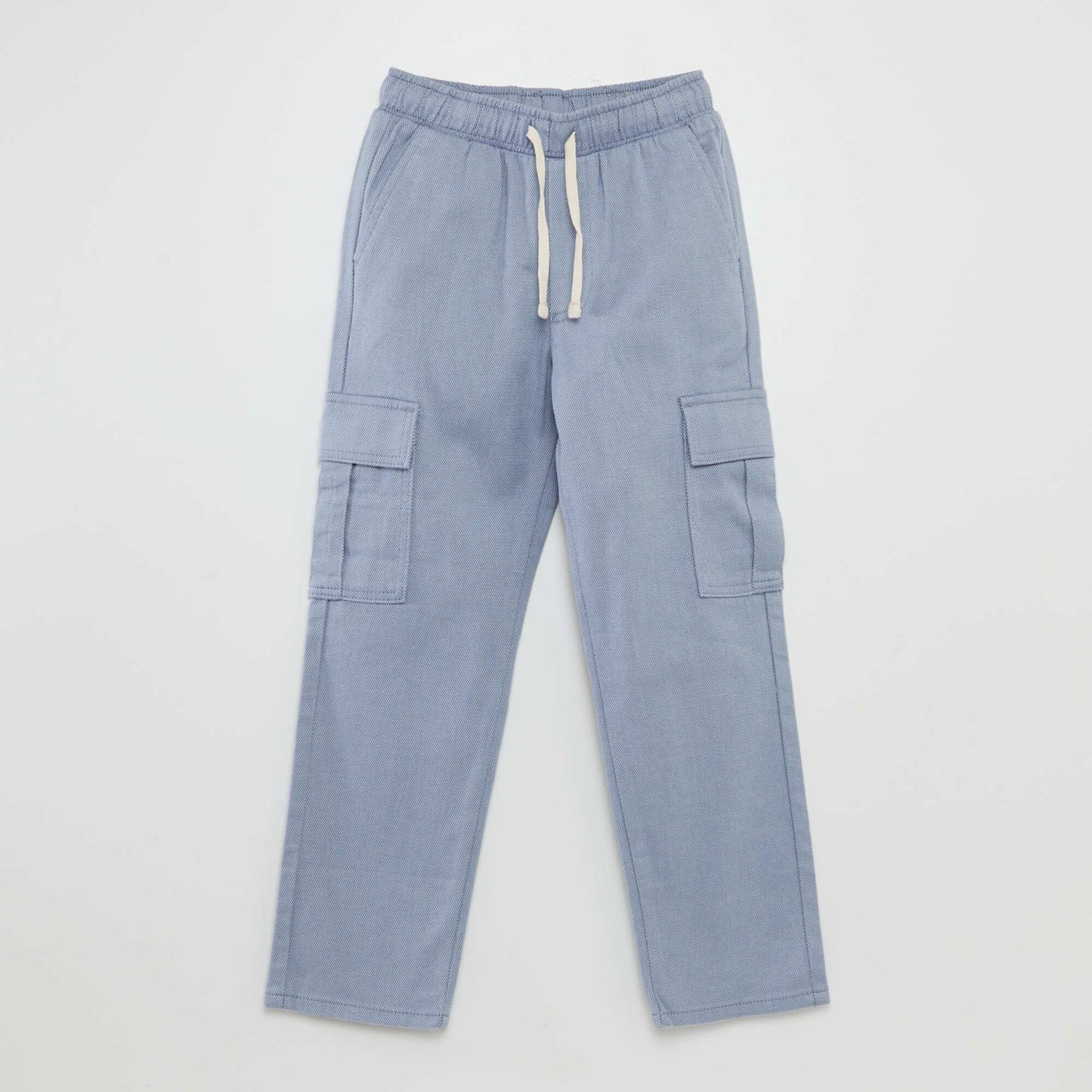 Herringbone trousers with flap pockets BLUE