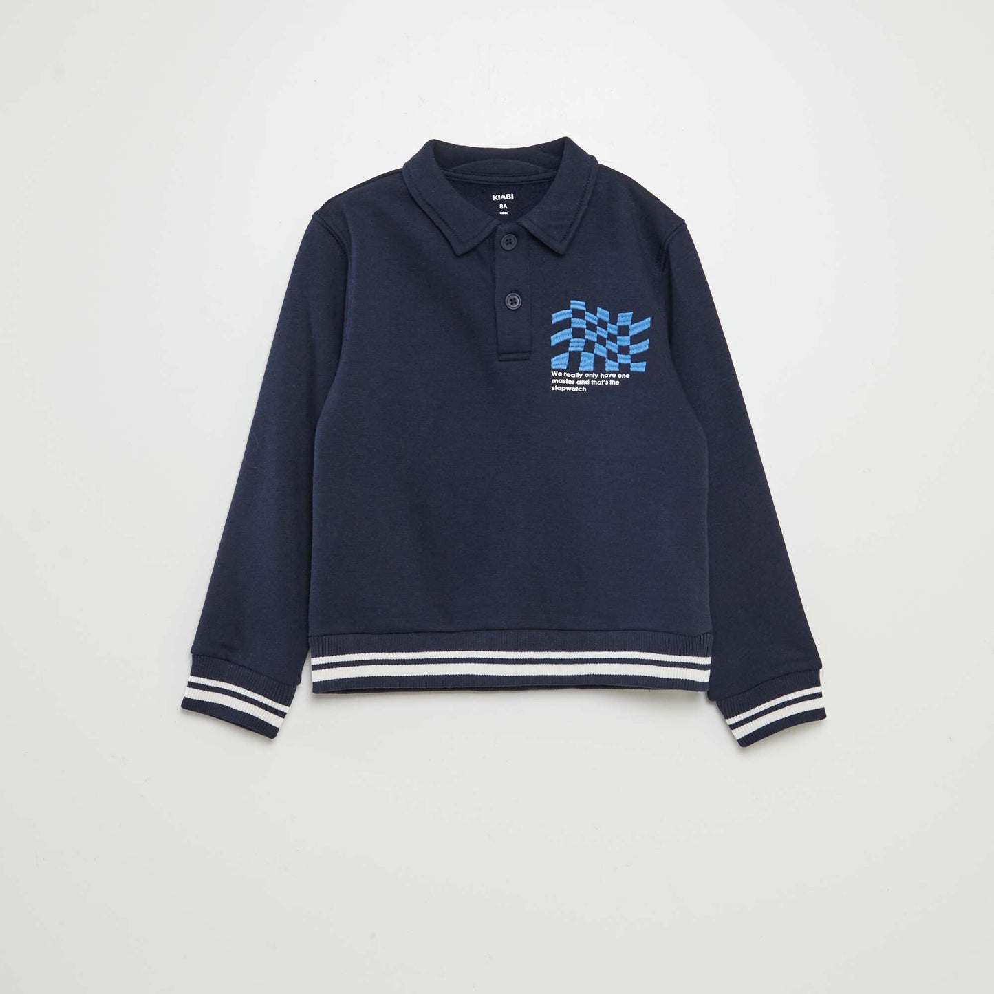 Polo collar sweatshirt BLUE